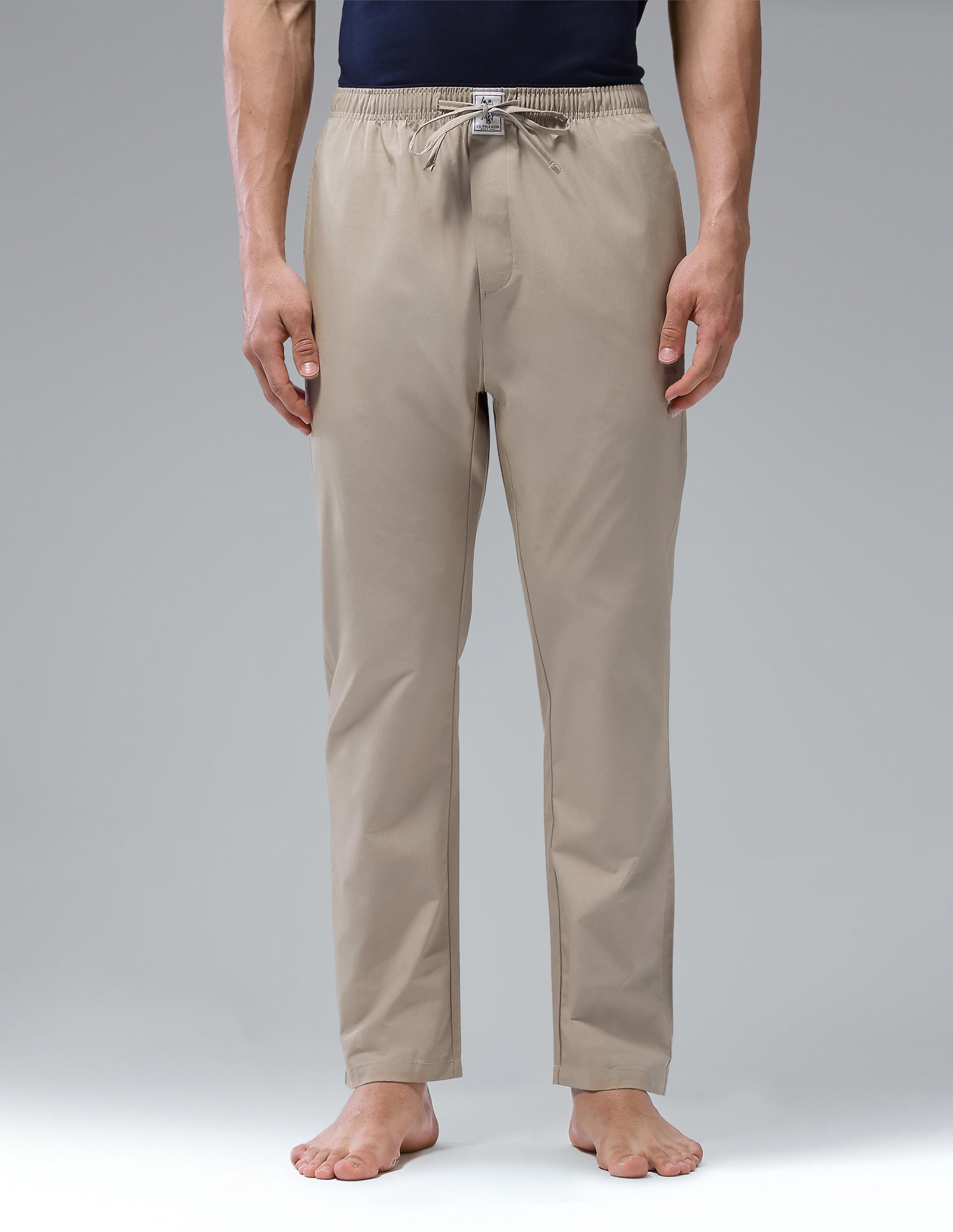 Comfort Fit Solid Cotton I690 Lounge Pants - Pack Of 1 Roasted Cashew - U.S. Polo Assn. India | Large