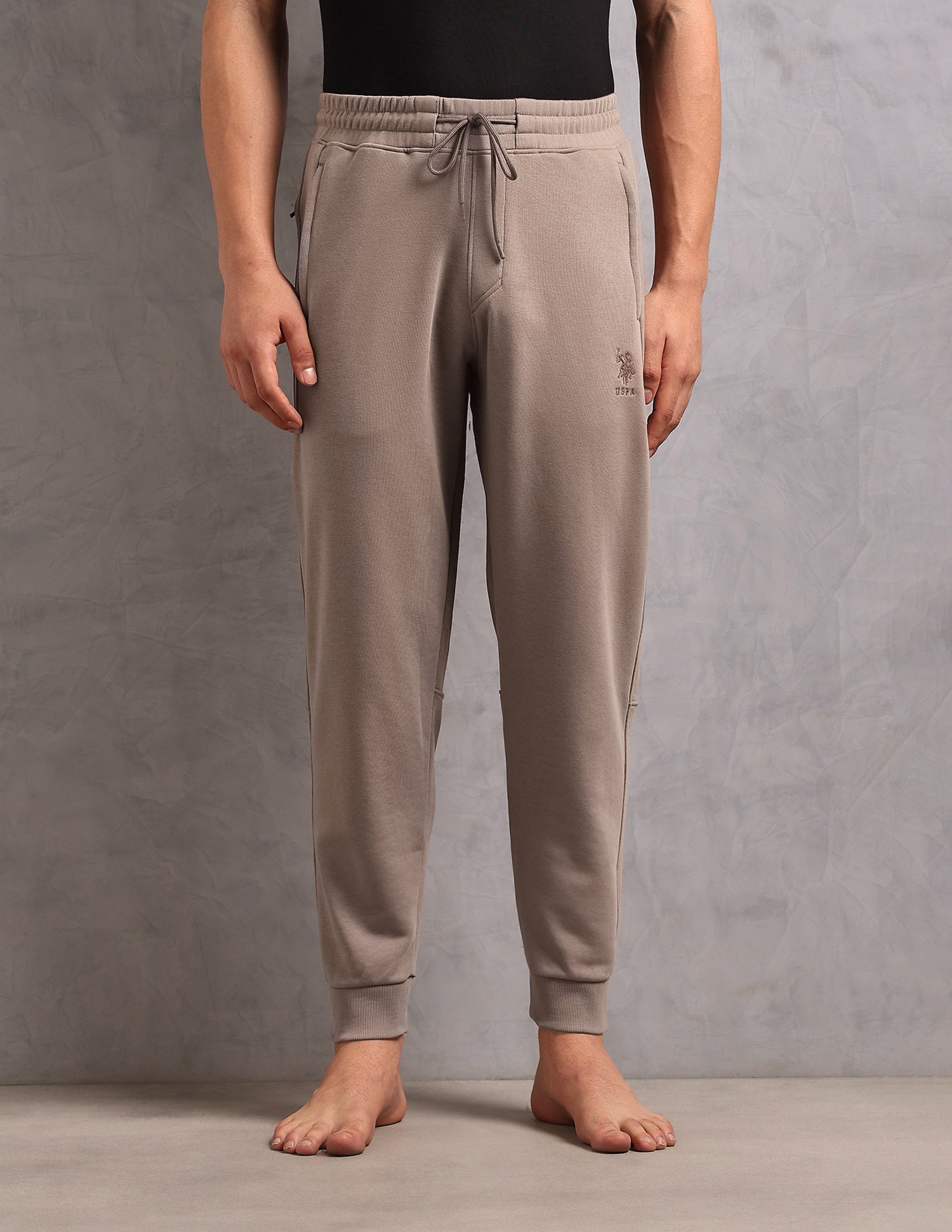 Cotton Terry OJ009 Lounge Jogger - Pack Of 1 Light Brown - U.S. POLO ASSN. | Large