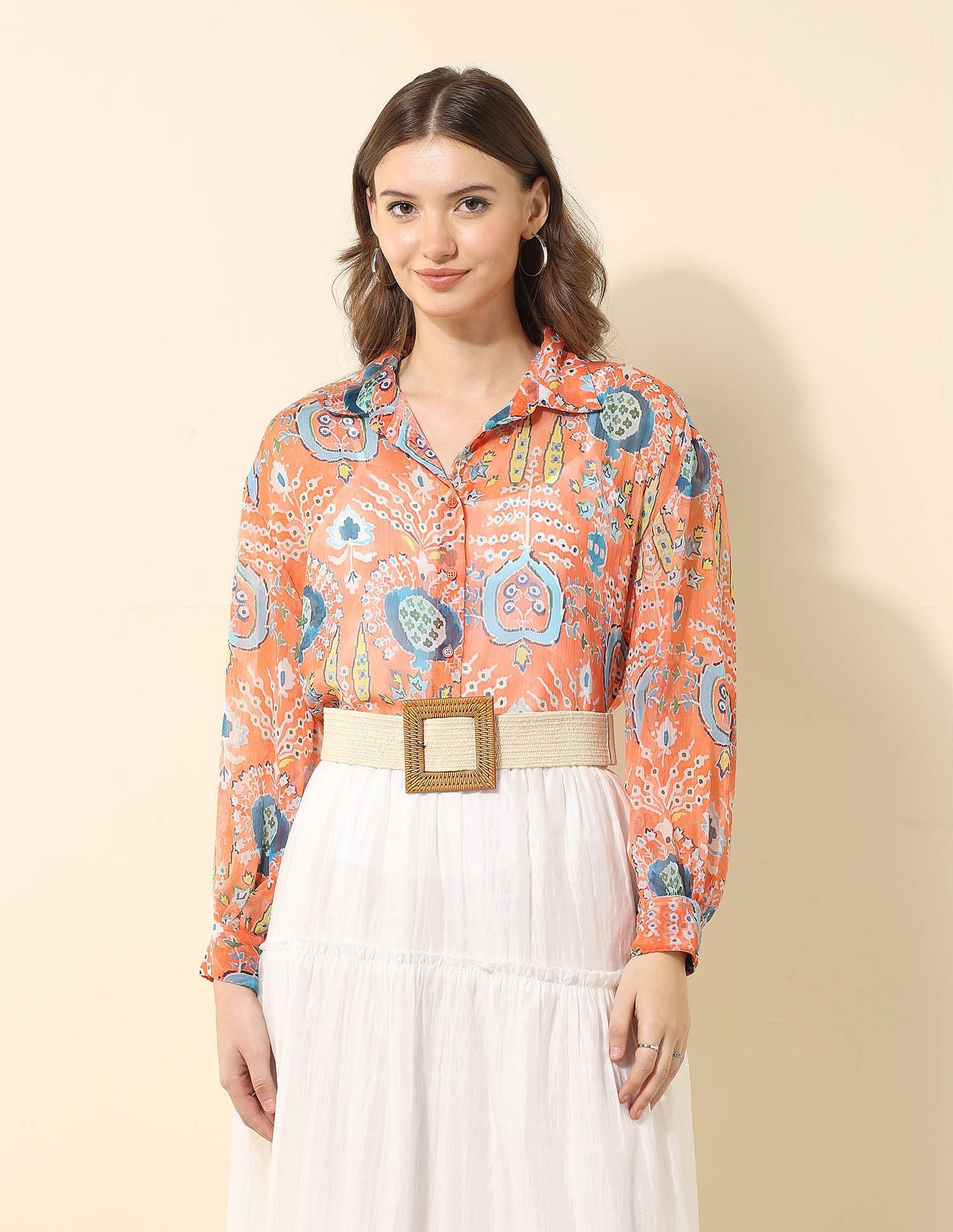 Relaxed Fit Chiffon Sheer Shirt Multi-colour - U.S. POLO ASSN. | Large