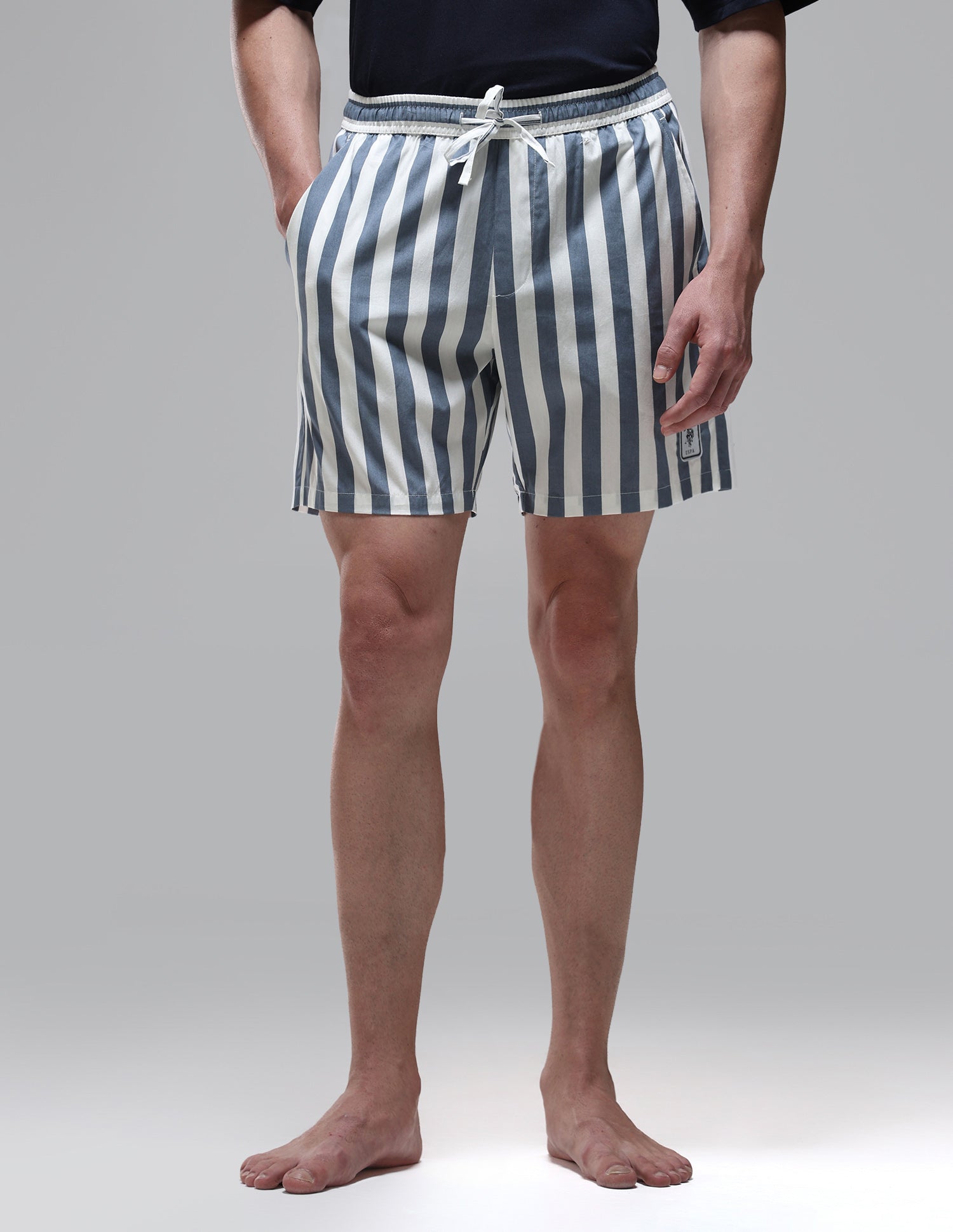 Vertical Striped Pure Cotton OEX15 Boxer Shorts Flint Stone - U.S. Polo Assn. India | Large