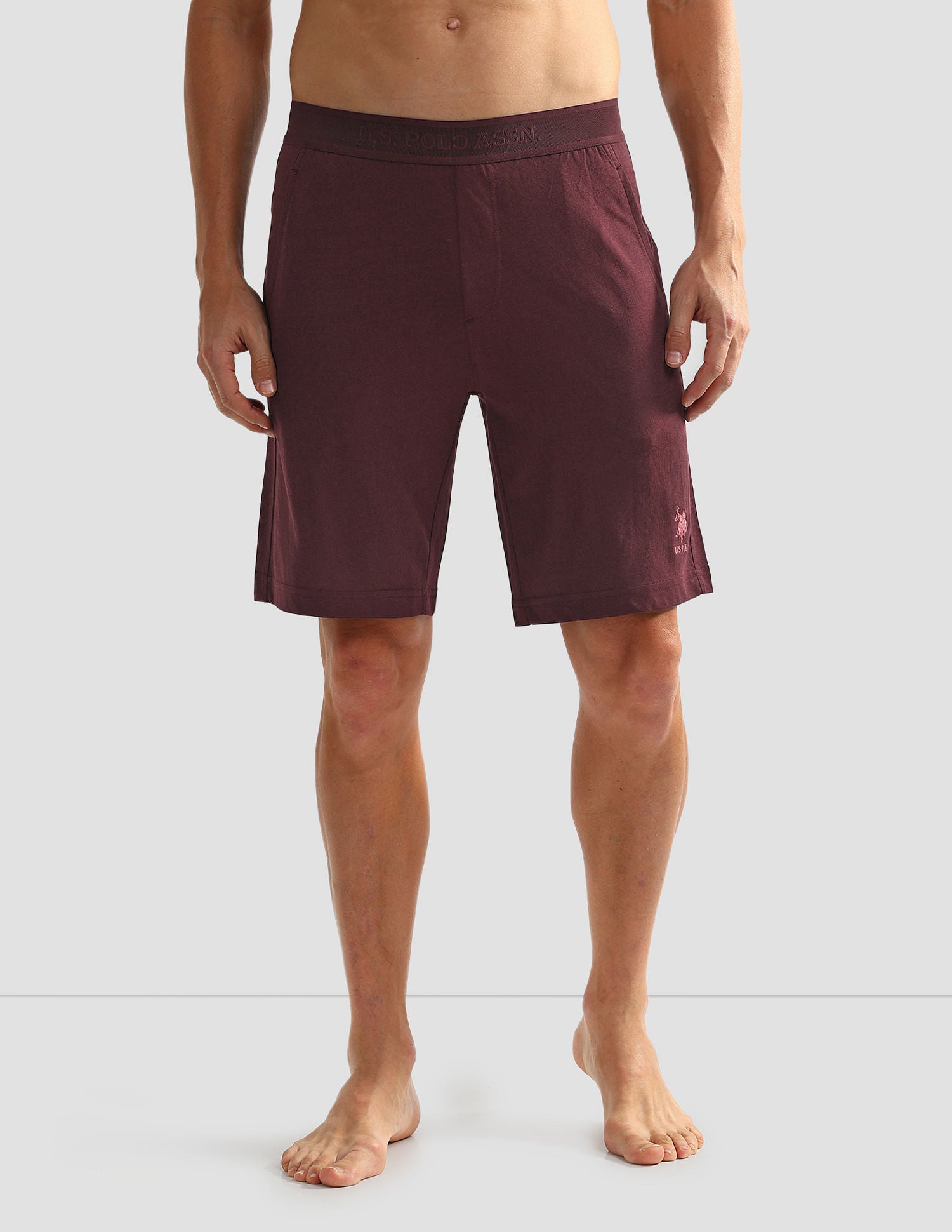 Mid Rise Solid LS001 Shorts - Pack Of 1 Port Royal - U.S. POLO ASSN. | Large