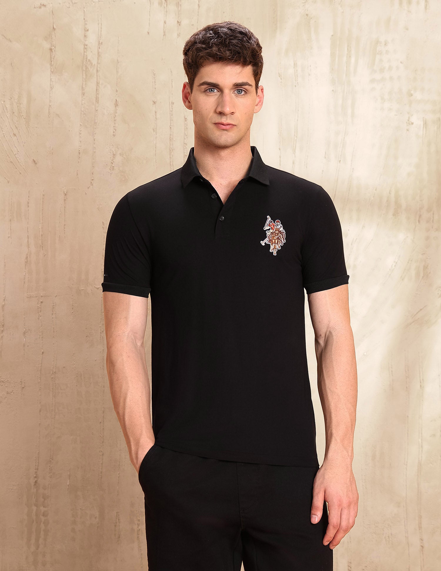 Solid Legend Of Horseshoe Polo Shirt Black - U.S. POLO ASSN. | Large