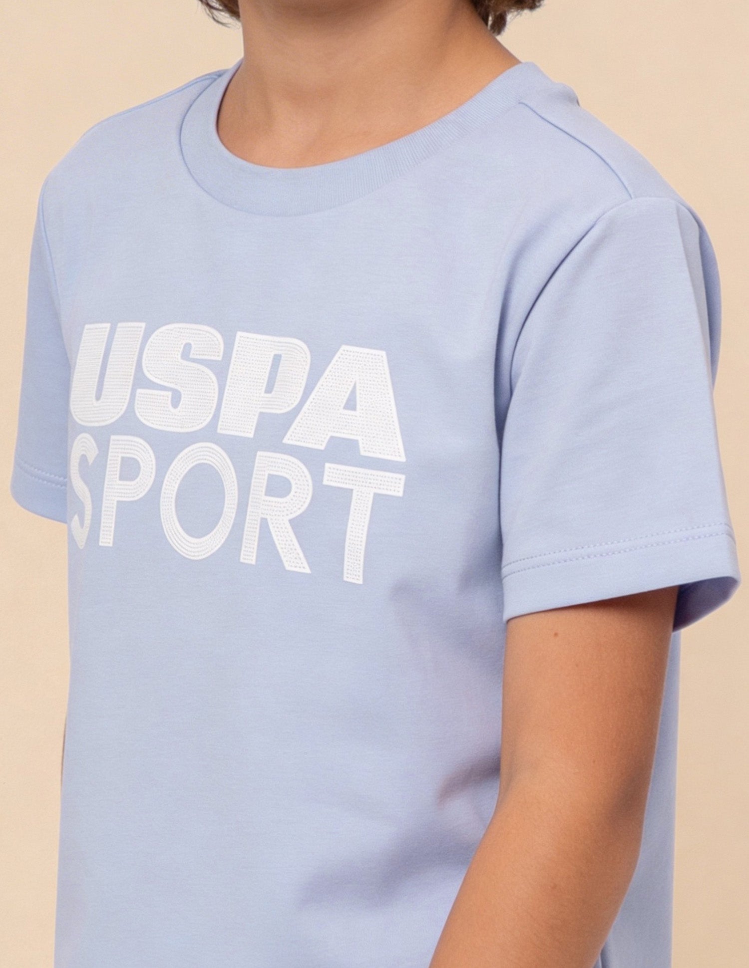 Brand Embellished Regular Fit T-Shirt Light Blue - U.S. Polo Assn. India | Large