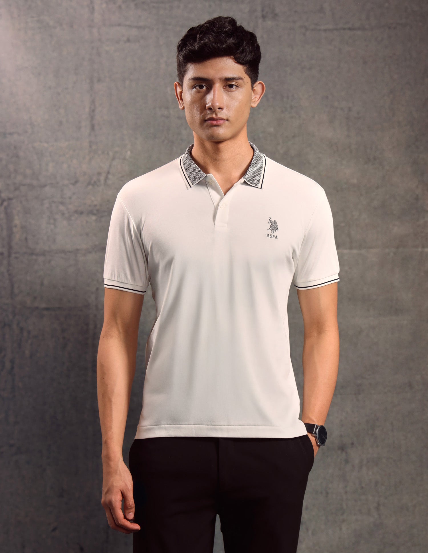 Solid Muscle Fit Polo shirt Ivory - U.S. POLO ASSN. | Large