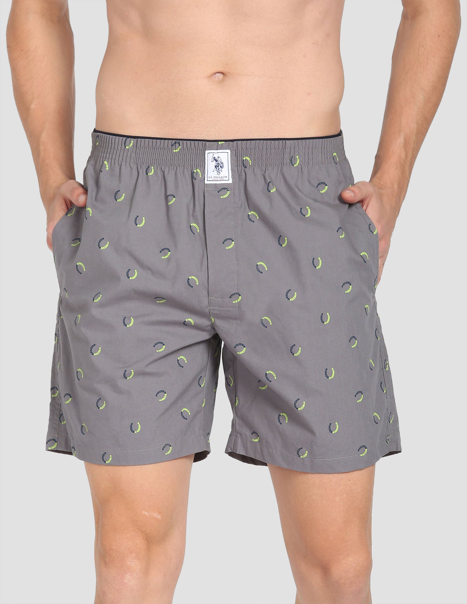 Pure Cotton Printed I600 Boxers - Pack Of 1 Grey - U.S. POLO ASSN. | Large