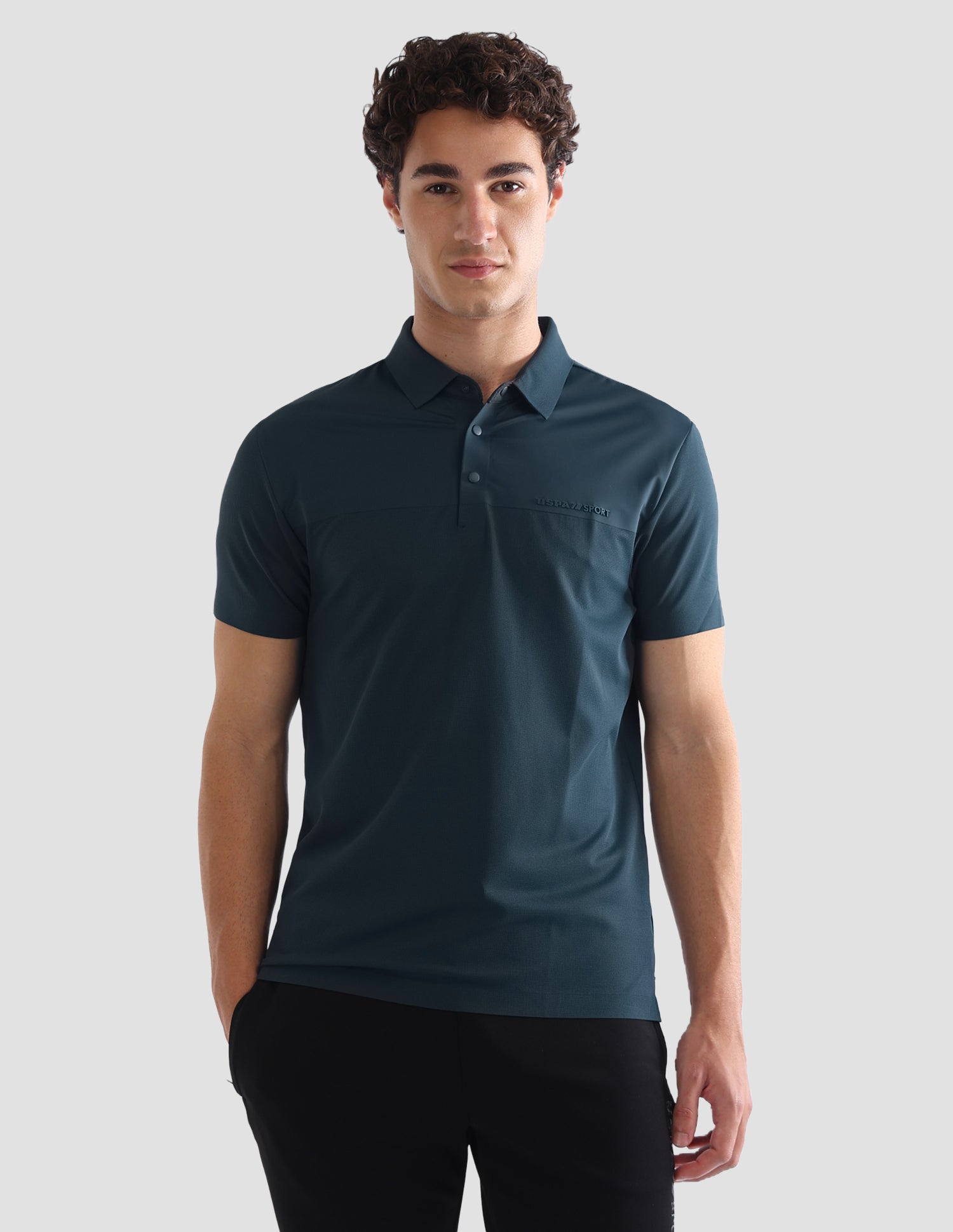Solid Slim Fit Active Polo Shirt Teal - U.S. Polo Assn. India | Large