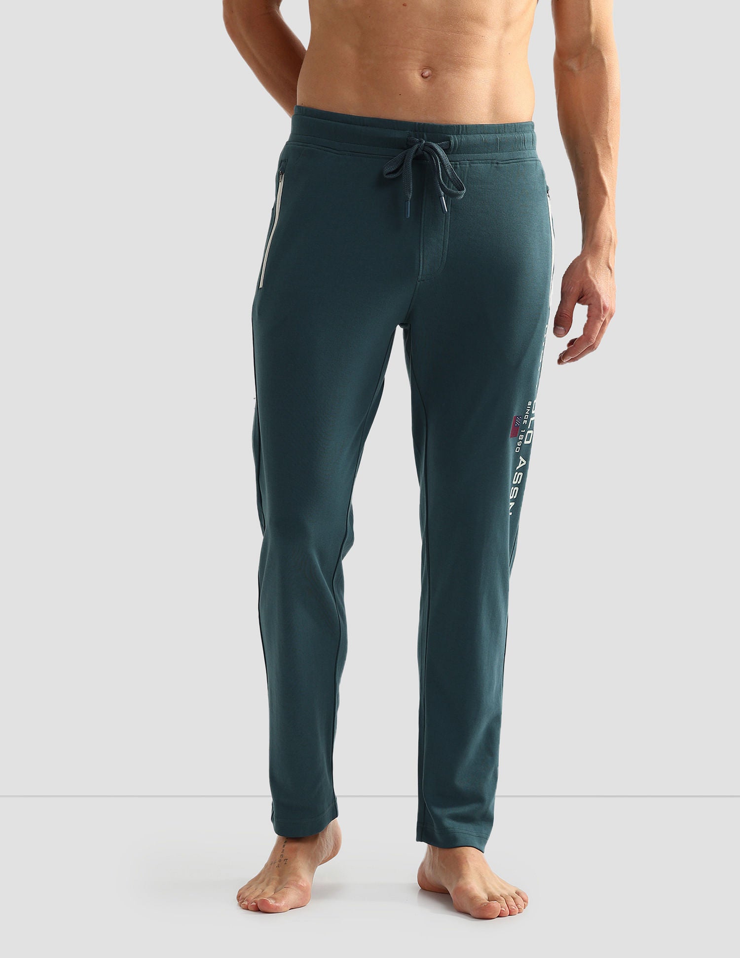 Mid Rise Solid OR002 Lounge Track Pants - Pack Of 1 Atlantic Deep - U.S. POLO ASSN. | Large