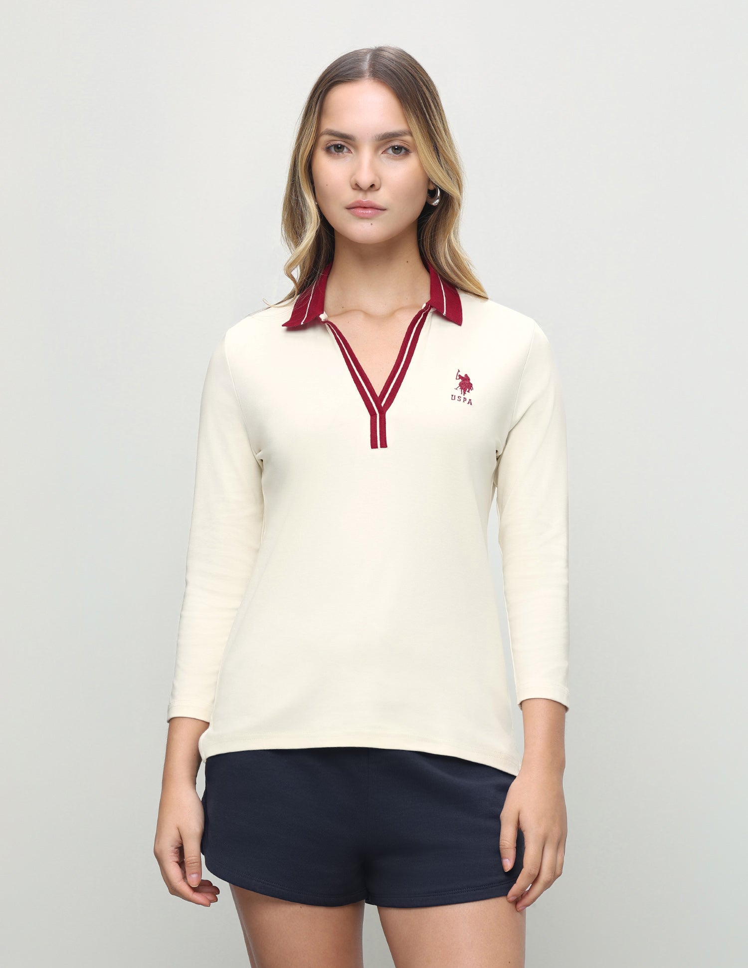 Solid Regular Fit Polo Shirt Ecru - U.S. Polo Assn. India | Large