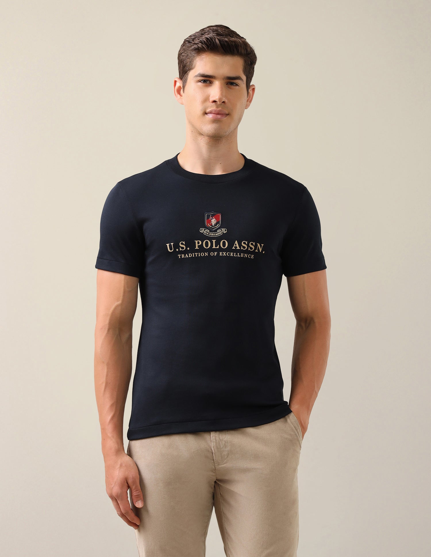 Brand Printed Slim Fit T-Shirt Navy - U.S. Polo Assn. India | Large