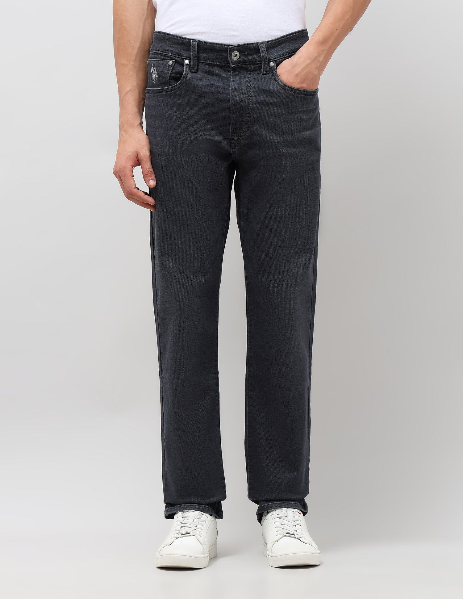 Harold Slim Straight Fit Grey Jeans Dark Wash - U.S. POLO ASSN. | Large