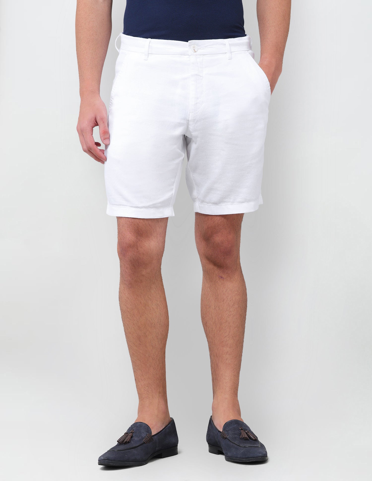 Solid Slim Fit Chino Shorts White - U.S. Polo Assn. India | Large