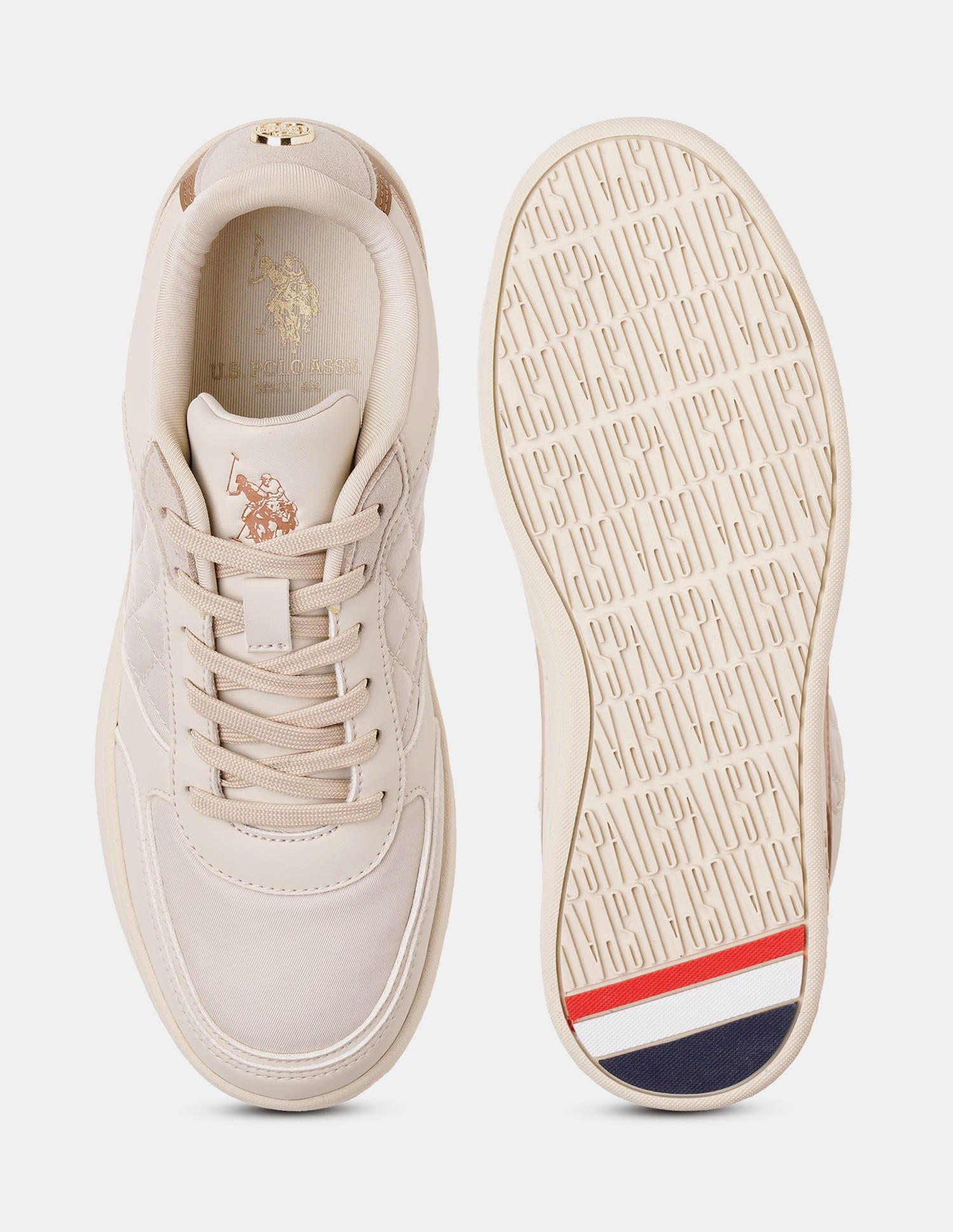 Sophie 2.0 Nude Quilting Detail Sneakers Shoes Nude - U.S. Polo Assn. India | Large