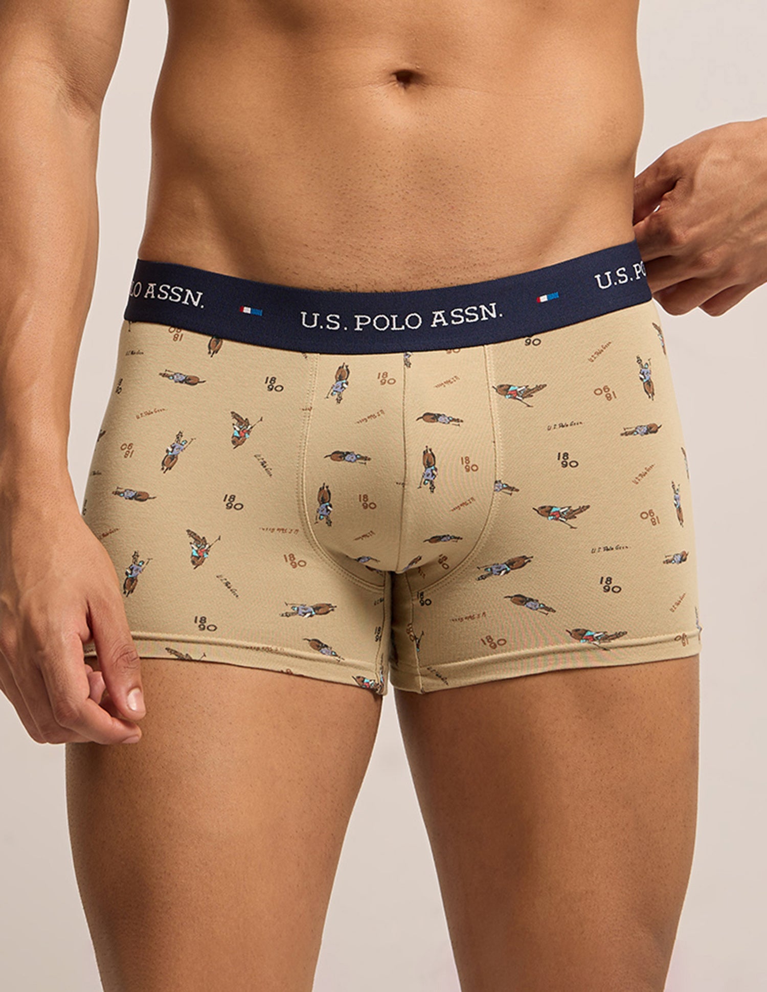 Breathable Cotton Stretch OET25 Trunks - Pack of 3 Navy|Curds|Black - U.S. Polo Assn. India | Large