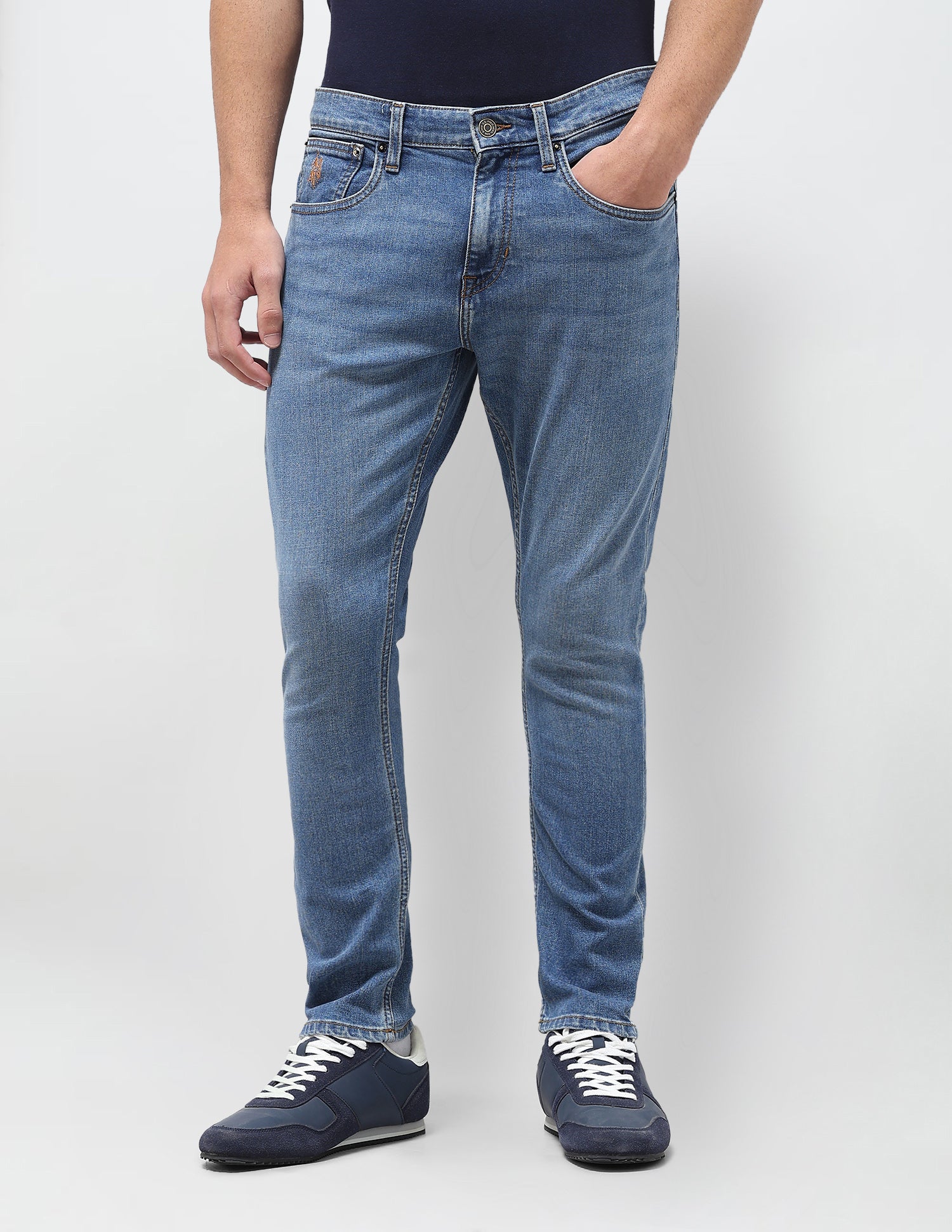 Henry Tapered Fit Blue Jeans Mid Blue - U.S. Polo Assn. India | Large