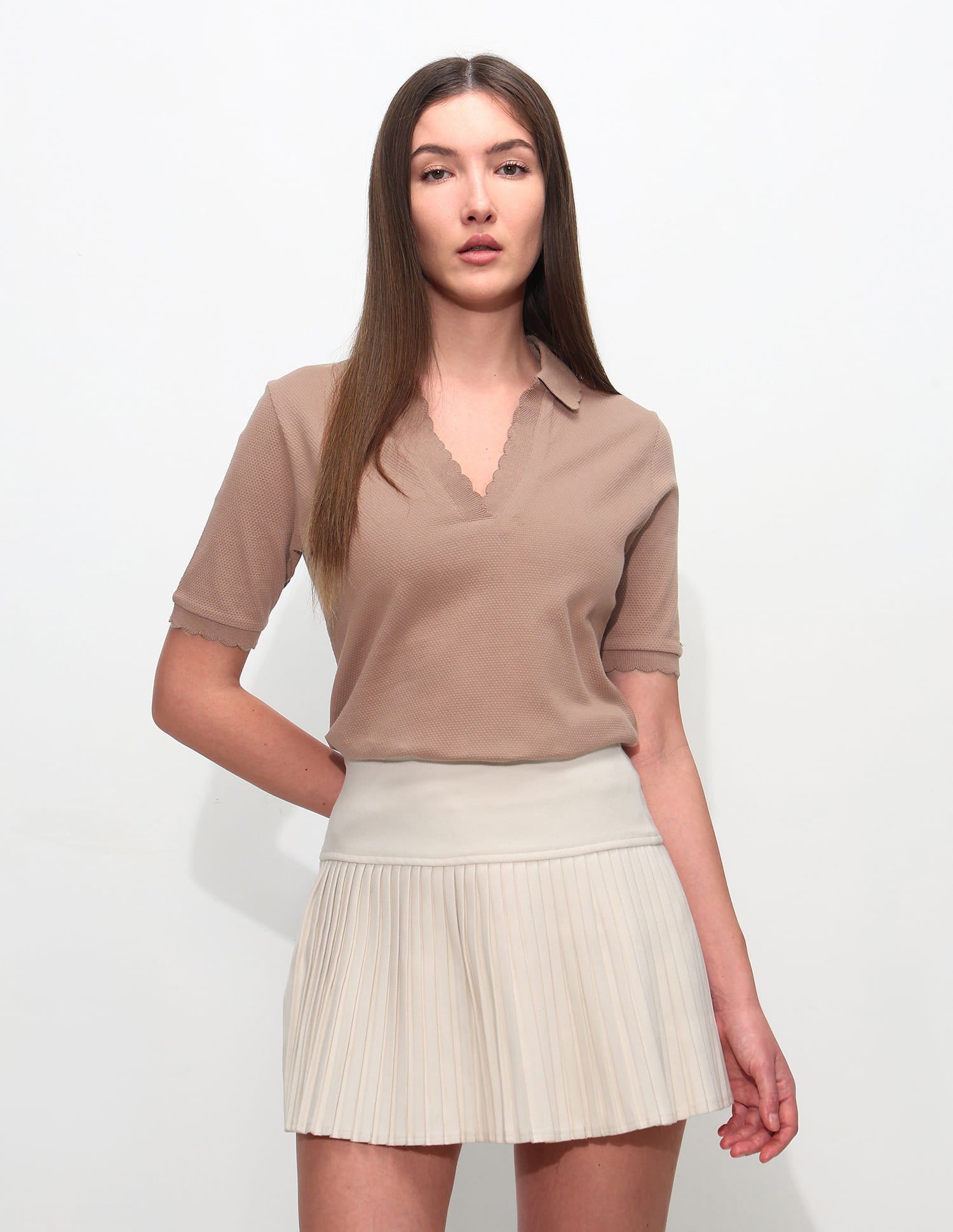 Regular Fit Textured Polo Shirt Light Brown - U.S. Polo Assn. India | Large