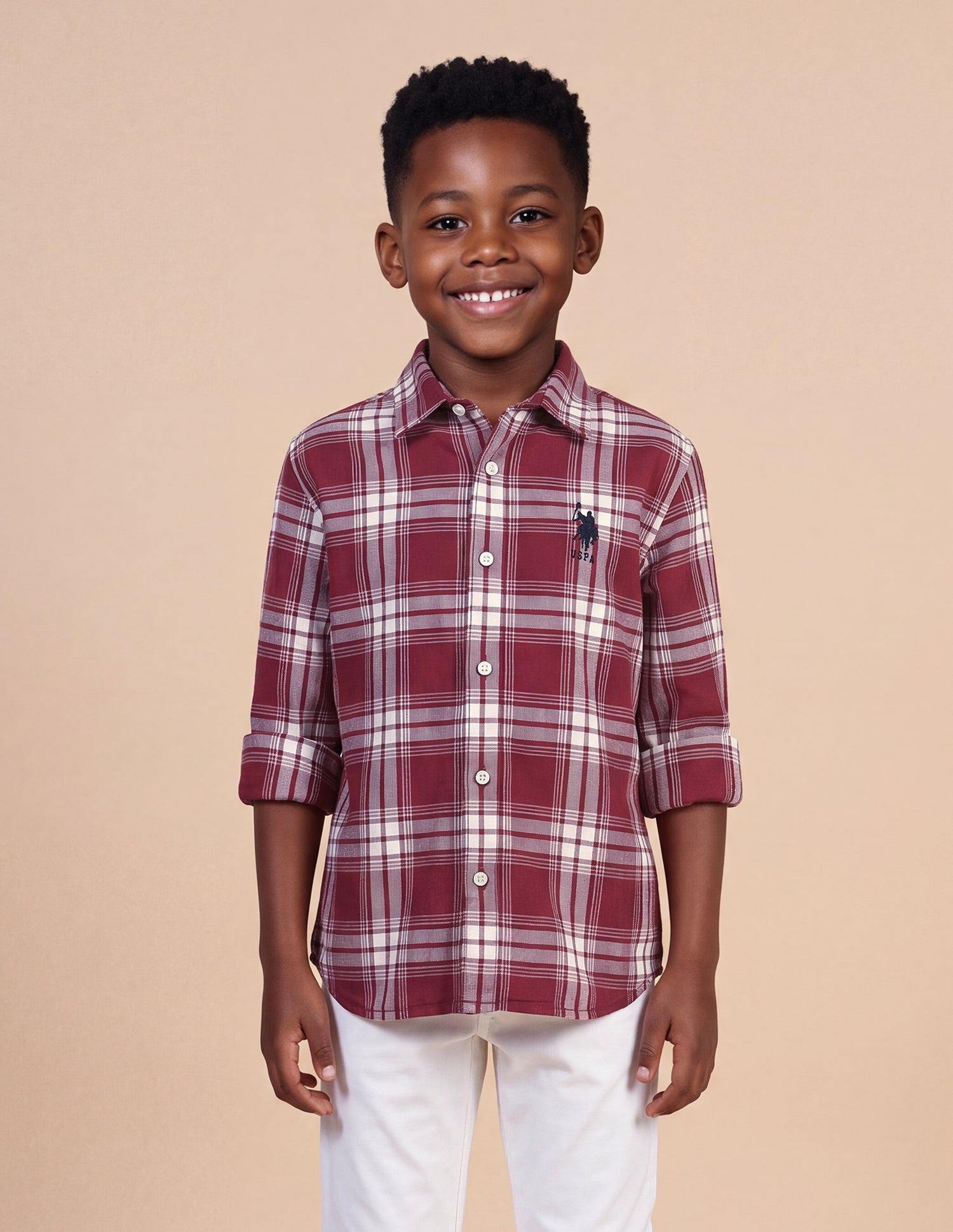 Plaid Checked Twill Shirt Red - U.S. Polo Assn. India | Large