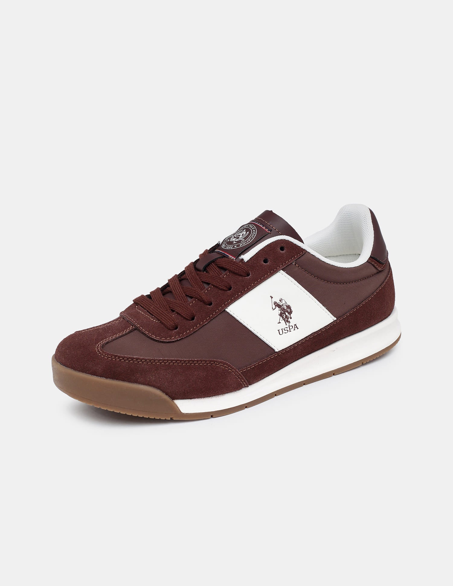 Colour Blocked Lace Ups Gallop Sneakers Brown - U.S. Polo Assn. India | Large