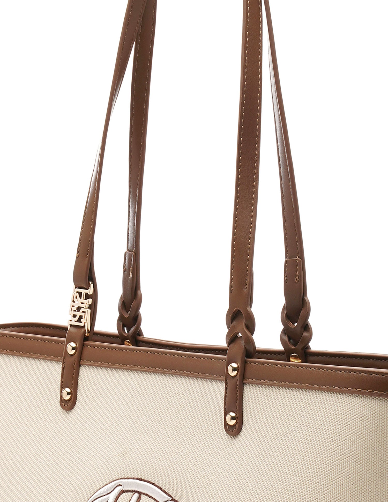 Ava Monogram Tote Bag Off White - U.S. Polo Assn. India | Large