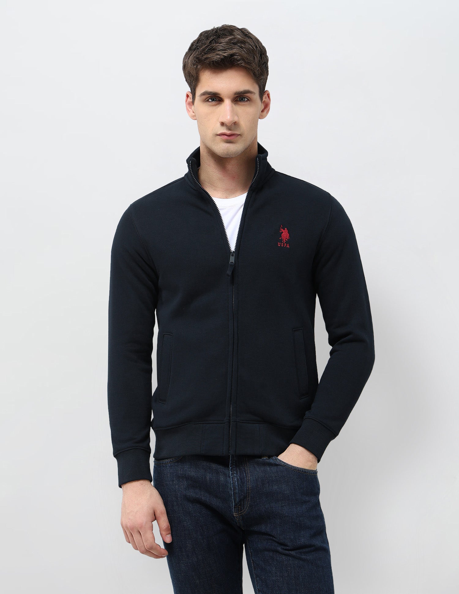 Solid Regular Fit Sweatshirt Navy - U.S. POLO ASSN. | Large
