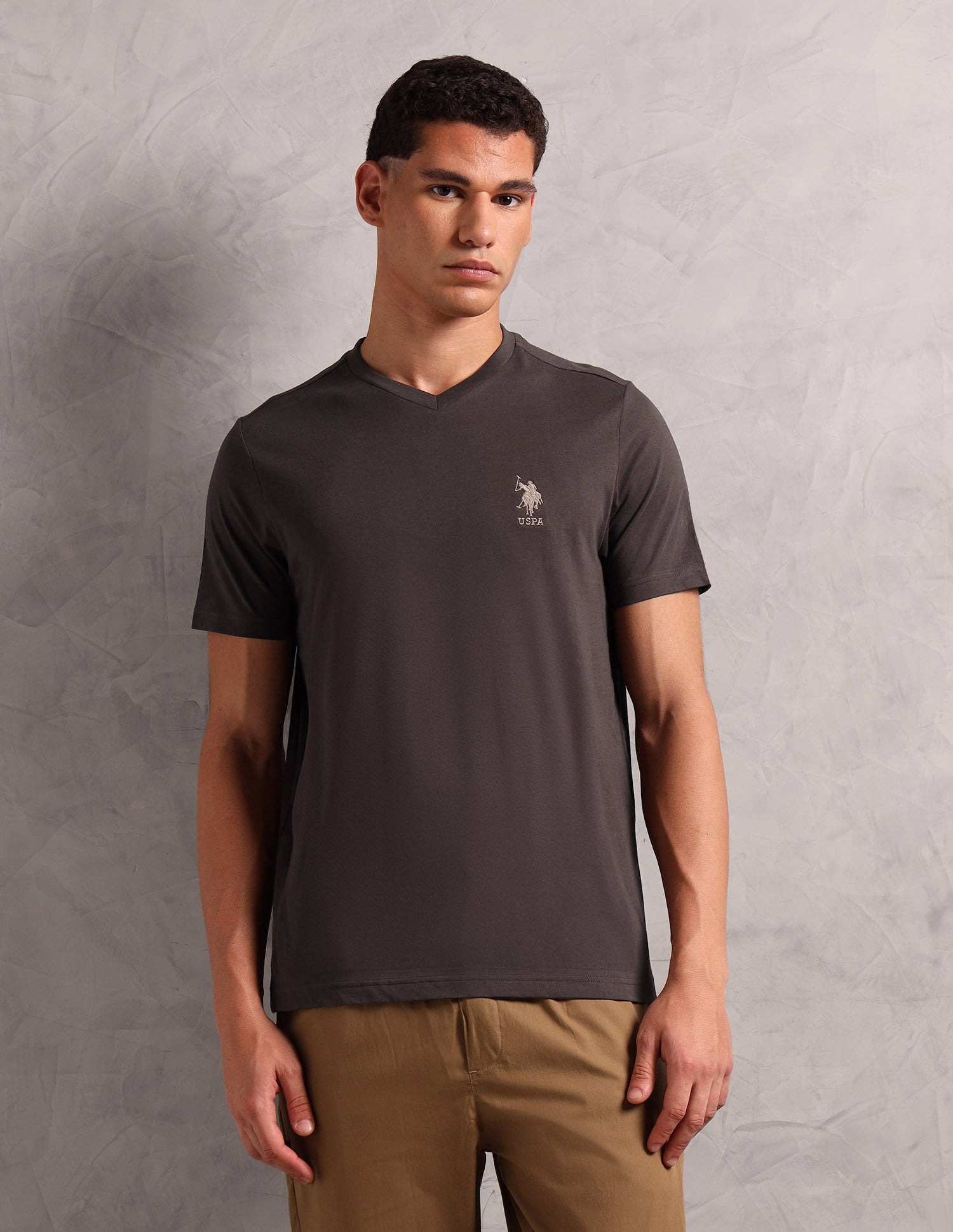 Breathable Comfort Fit I638 Lounge T-Shirt - Pack Of 1 Choco - U.S. POLO ASSN. | Large