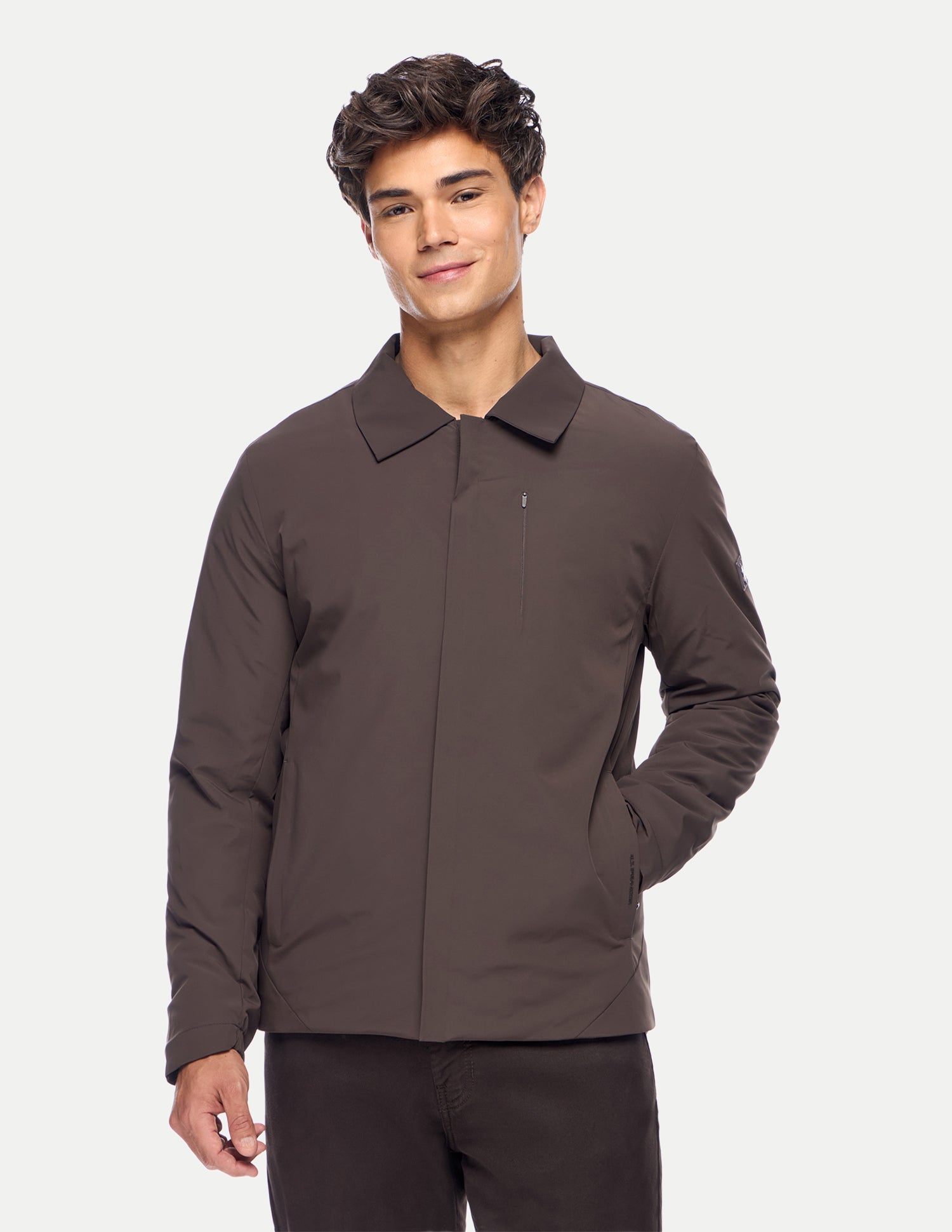 Solid Regular Fit Jacket Brown - U.S. Polo Assn. India | Large