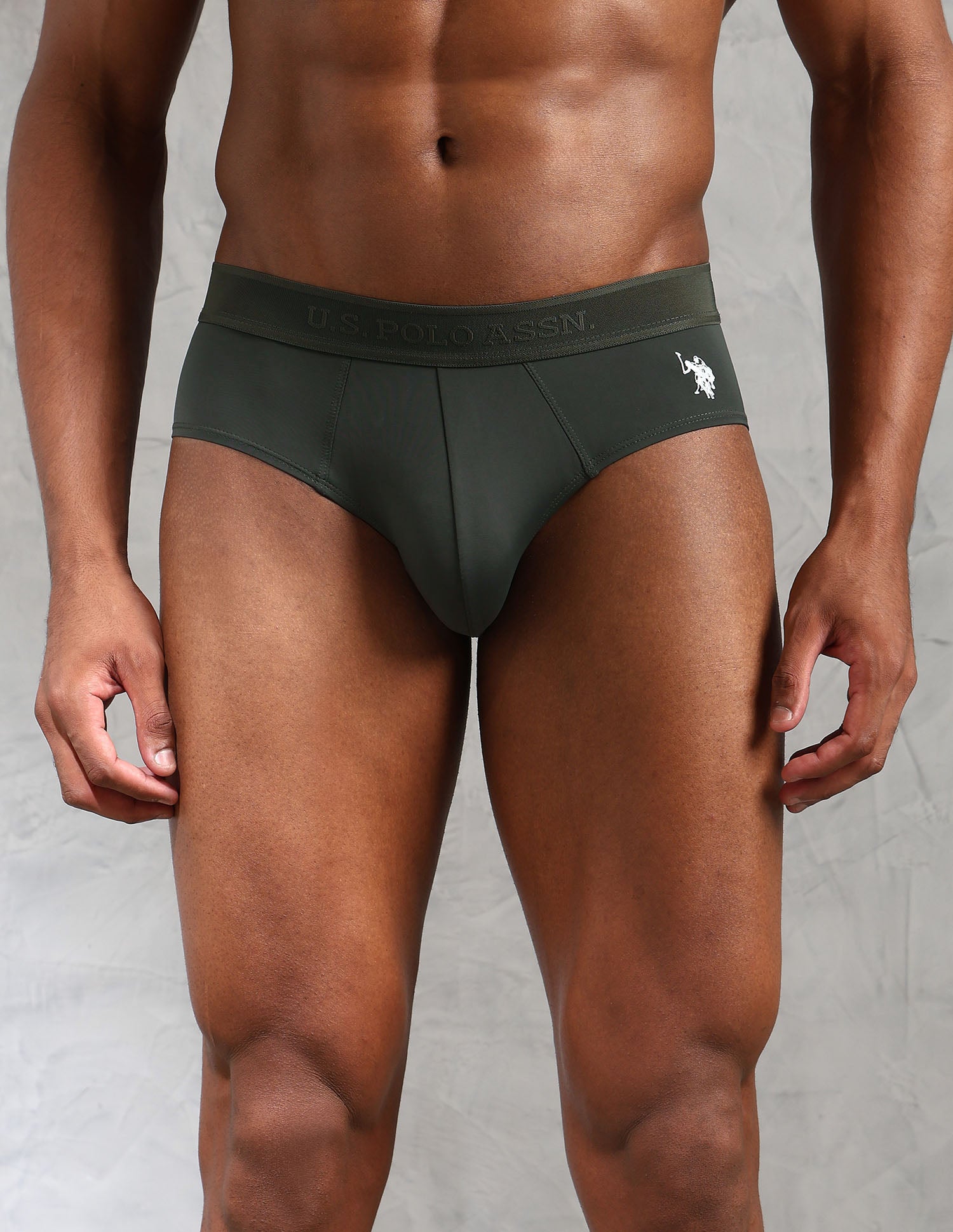 Moisture Wicking AB001 Active Briefs - Pack Of 1 Olive - U.S. POLO ASSN. | Large