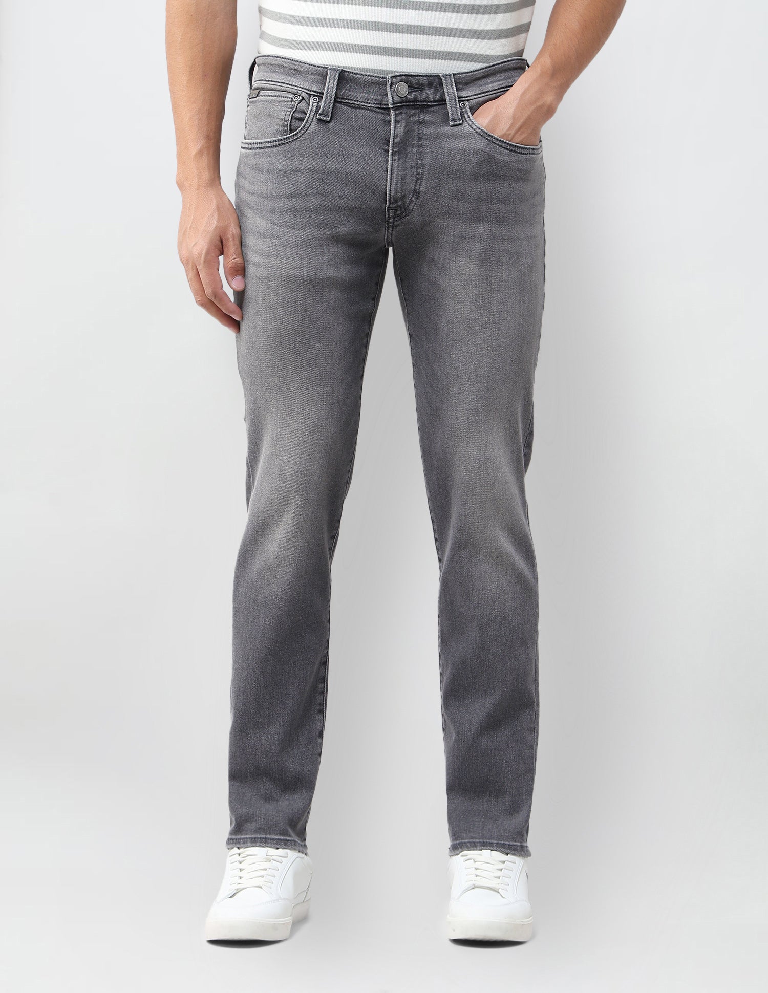 Brandon Slim Tapered Fit Grey Jeans Grey - U.S. Polo Assn. India | Large