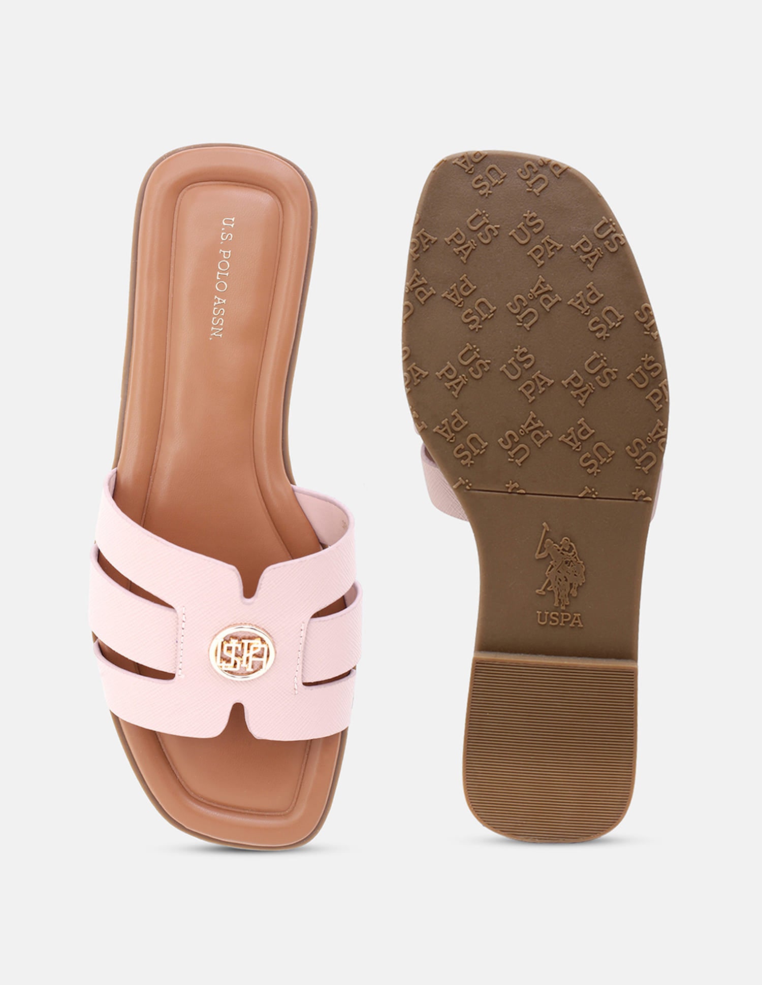 Textured Lucien Sandals Pink - U.S. Polo Assn. India | Large