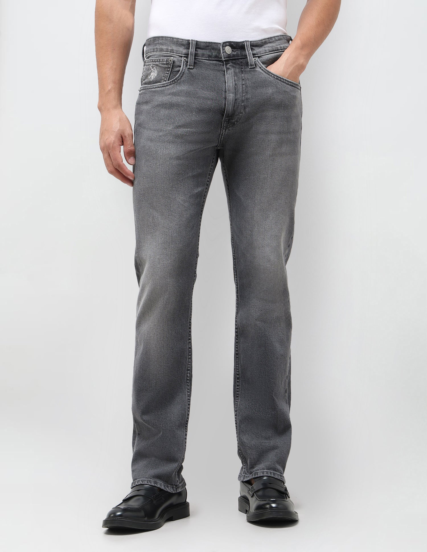 Harold Slim Straight Fit Grey Jeans Grey - U.S. Polo Assn. India | Large