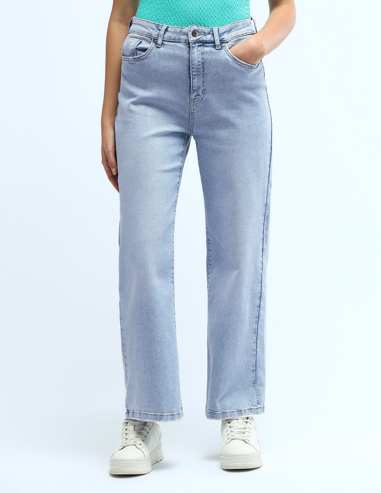 High Rise Wide Leg Jeans Blue - U.S. Polo Assn. India | Large