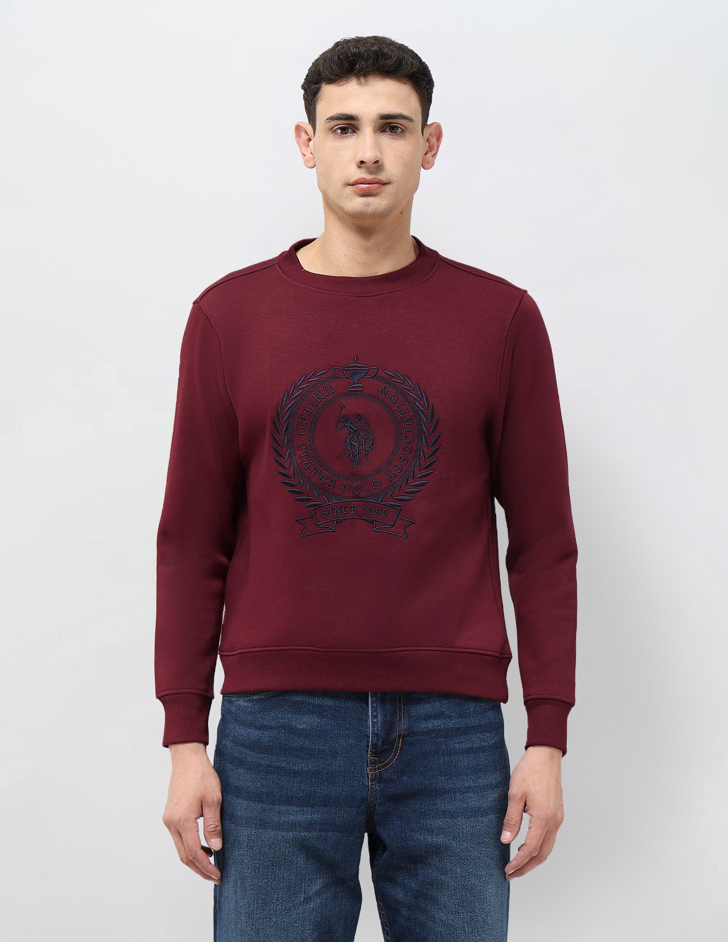 Graphic Brand Embroidered Regular Fit Sweatshirt Dark Red - U.S. POLO ASSN. | Large