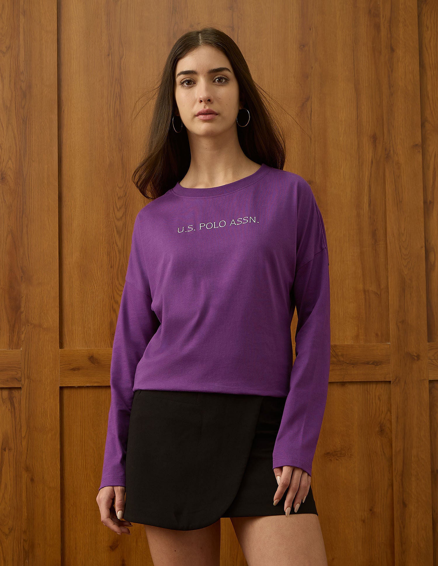 Brand Printed Relaxed Fit T-Shirt Wine - U.S. POLO ASSN. | Large