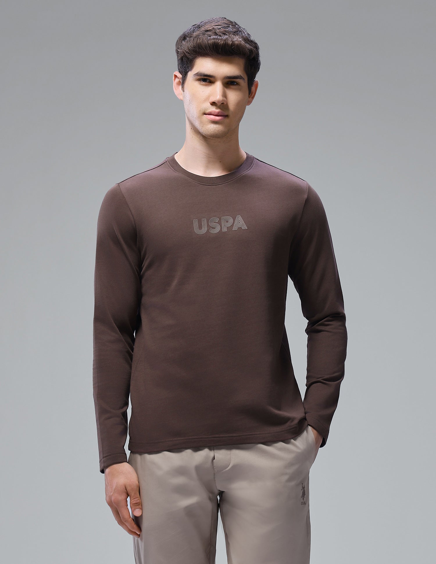 Solid Comfort Fit Loungewear T-Shirt Chestnut - U.S. Polo Assn. India | Large