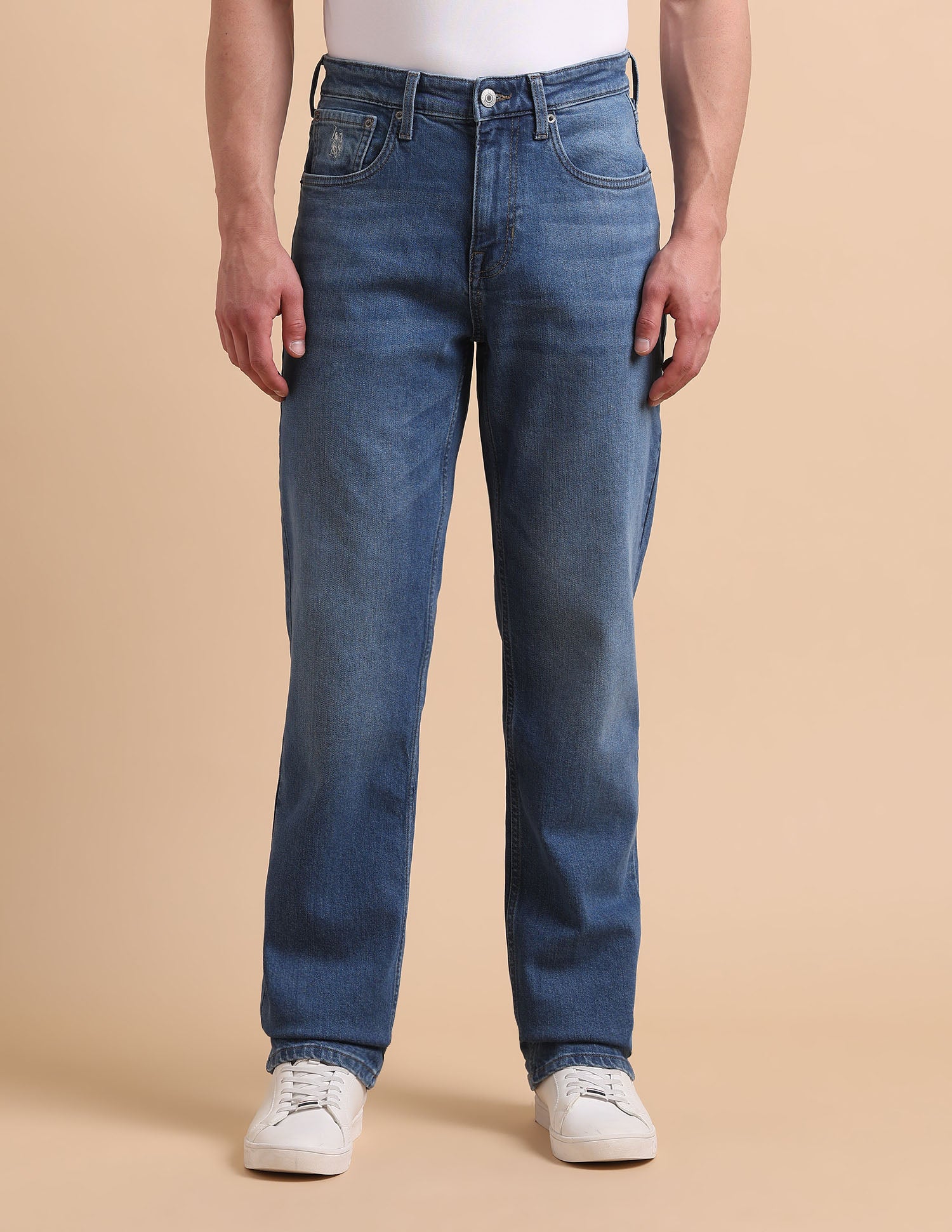 Shawn Relaxed Fit Blue Jeans Light Blue - U.S. POLO ASSN. | Large