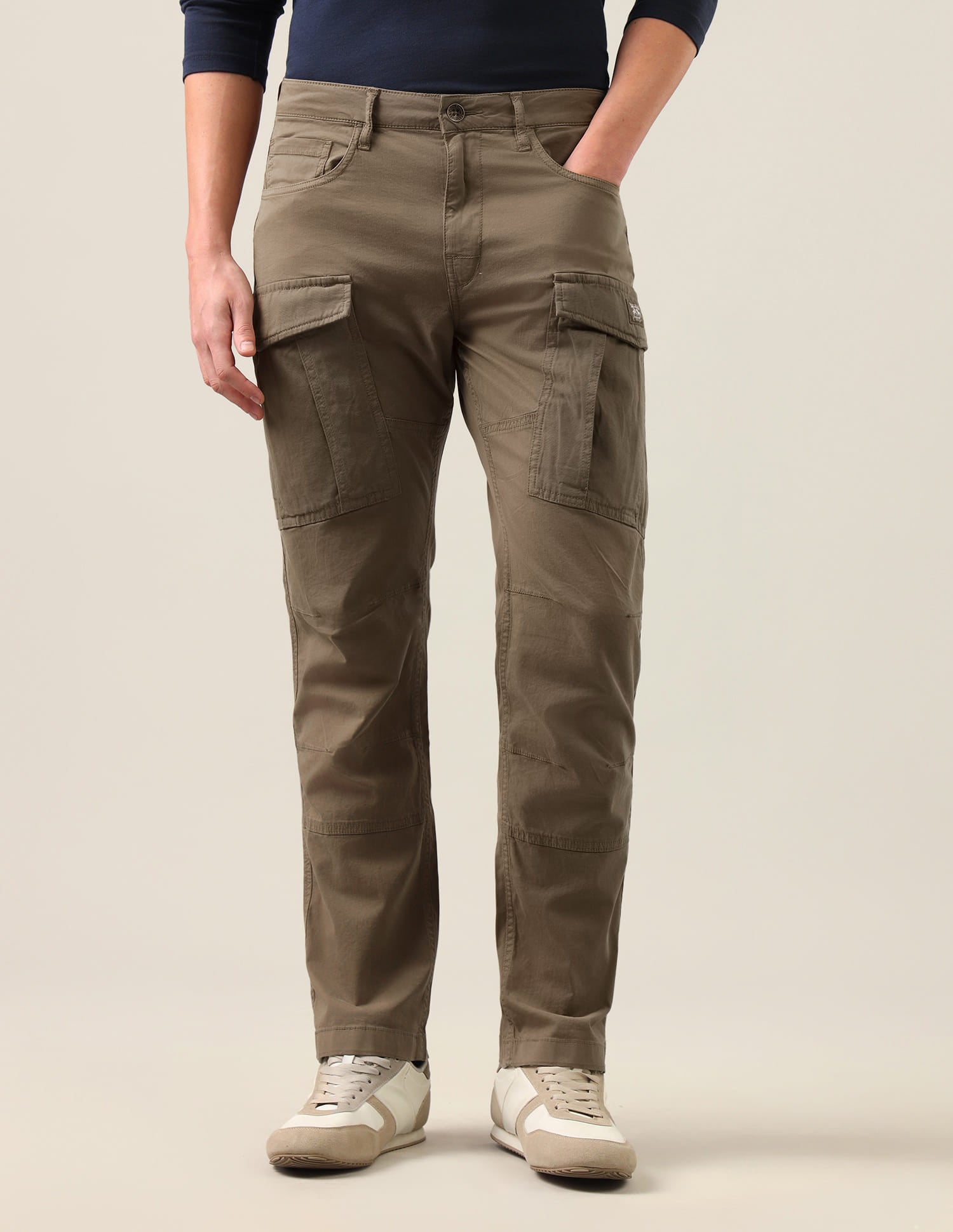 Harold Slim Straight Fit Twill Cargos Brown - U.S. Polo Assn. India | Large