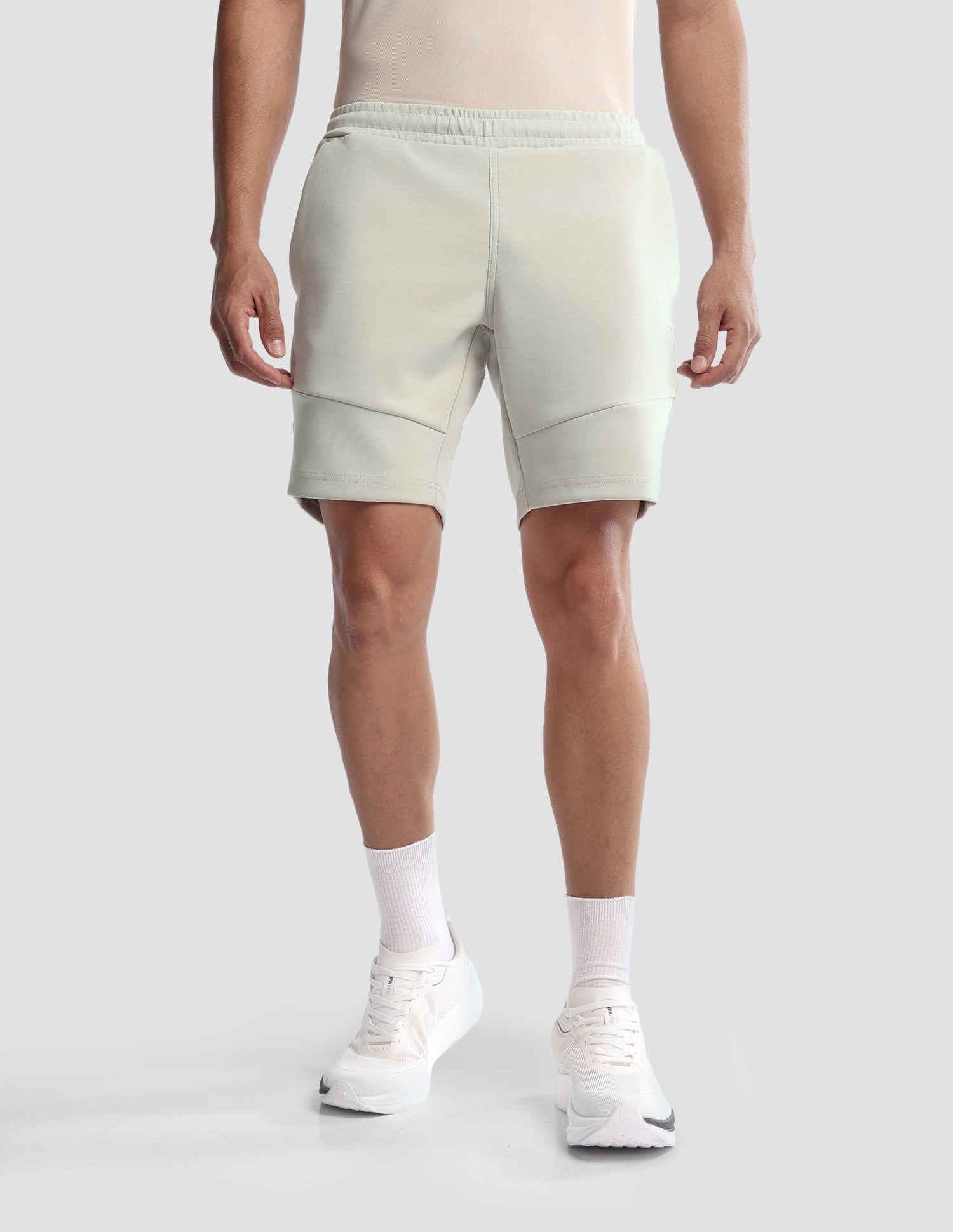 Solid Regular Fit Active Shorts Beige - U.S. Polo Assn. India | Large