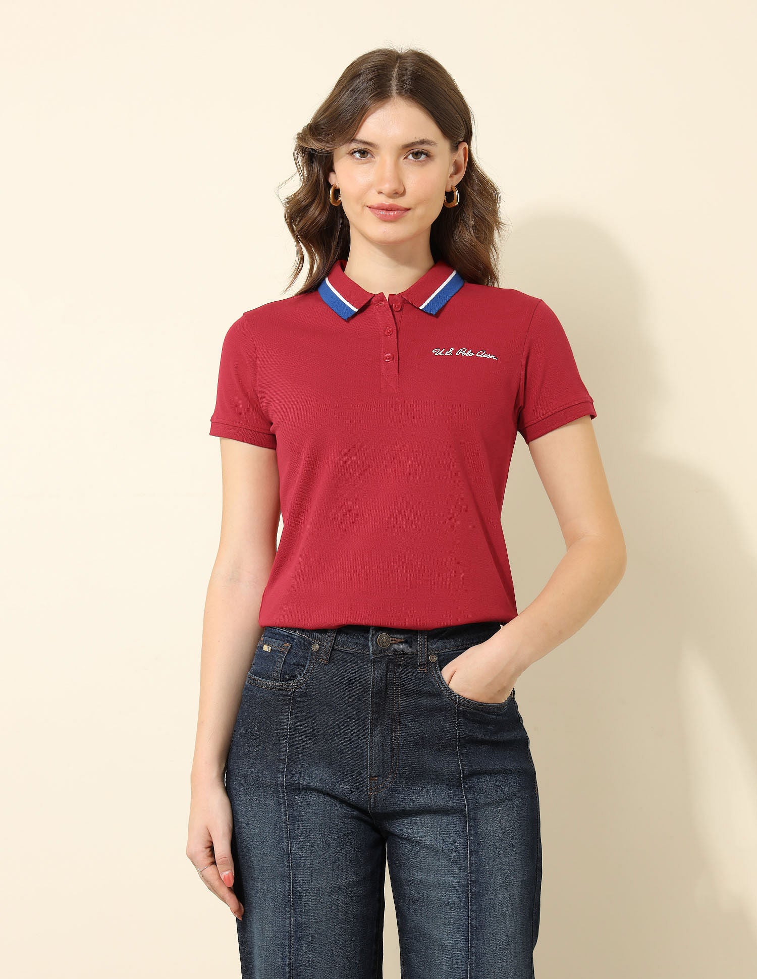 Regular Fit Solid Polo Shirt Red - U.S. POLO ASSN. | Large