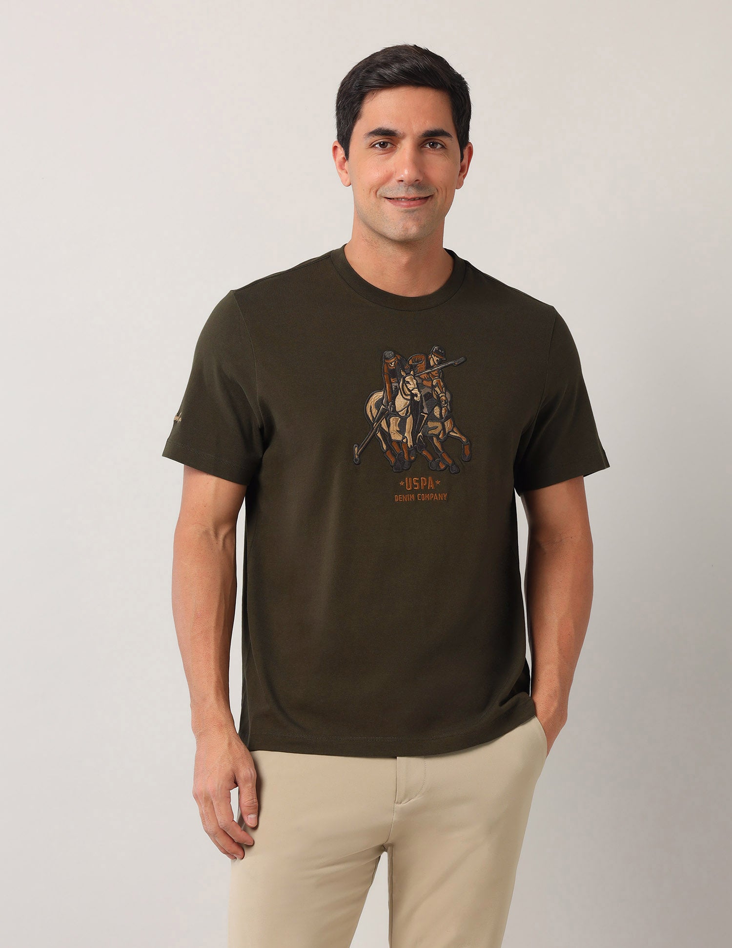 Relaxed Fit Americana T-Shirt Olive - U.S. Polo Assn. India | Large