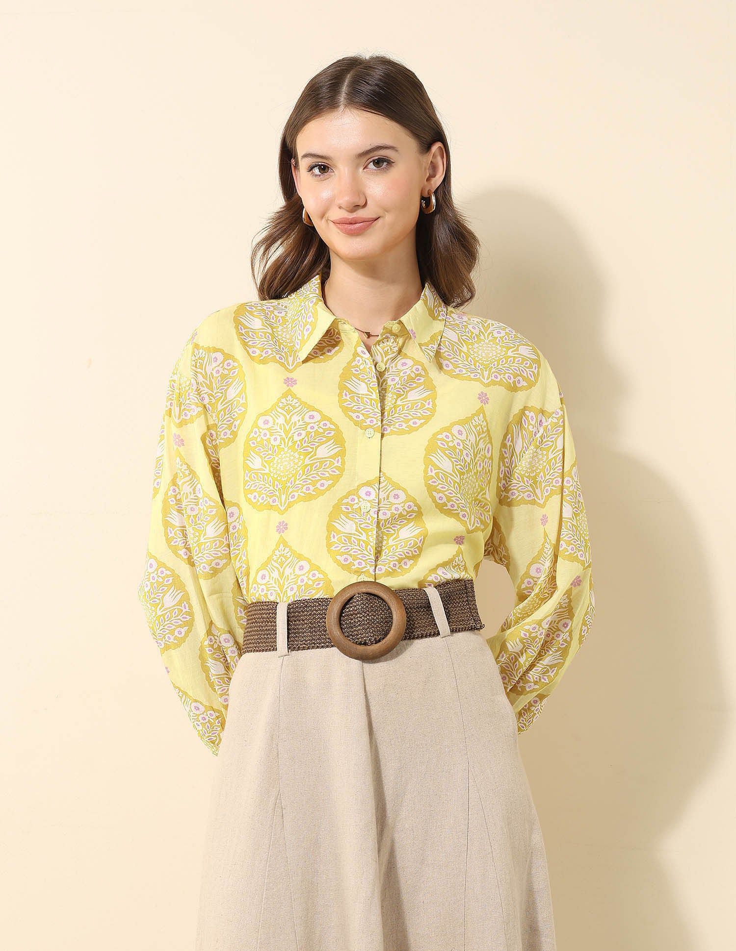 Oversized Boho Printed Shirt Multi-colour - U.S. POLO ASSN. | Large