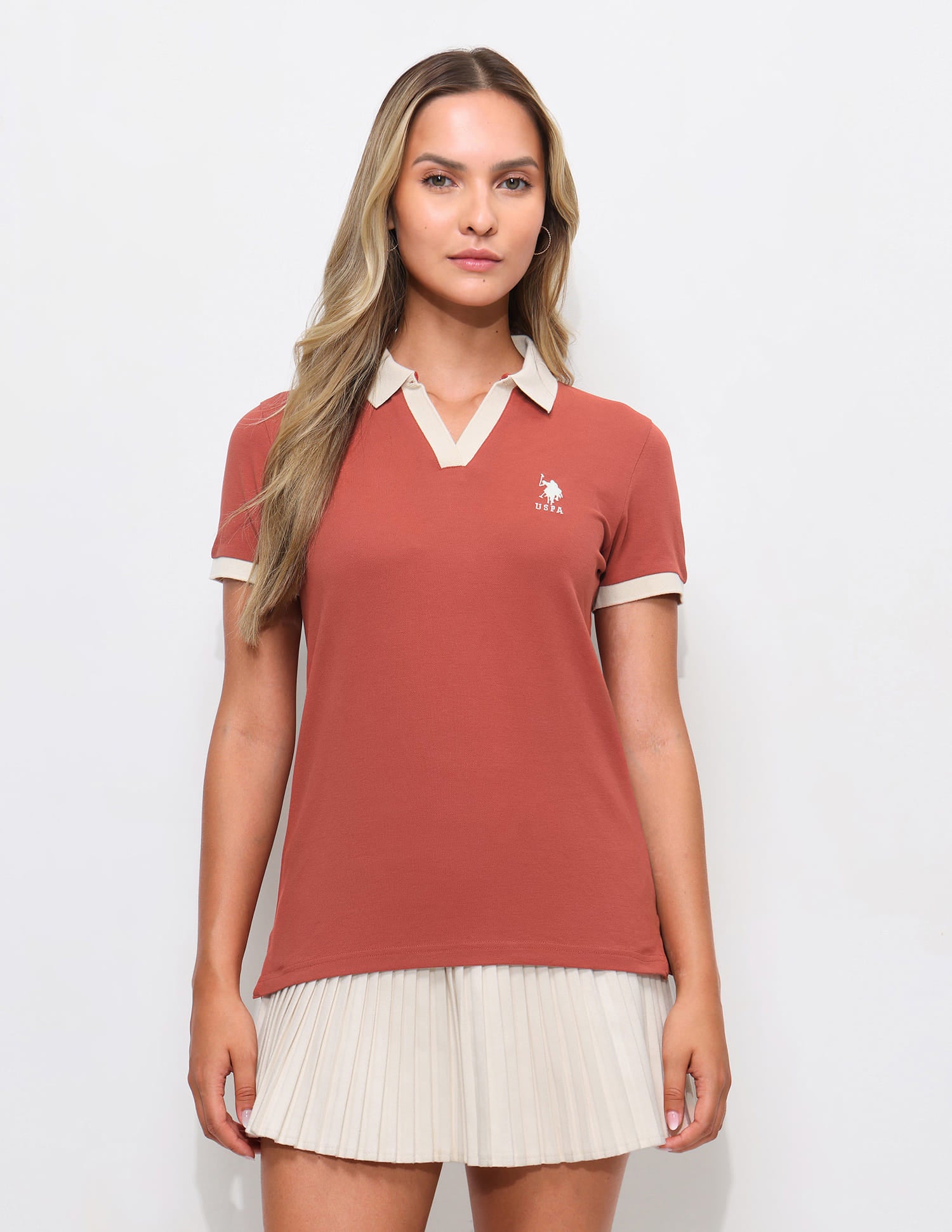Contrast Collar Regular Fit Polo Shirt Red - U.S. Polo Assn. India | Large