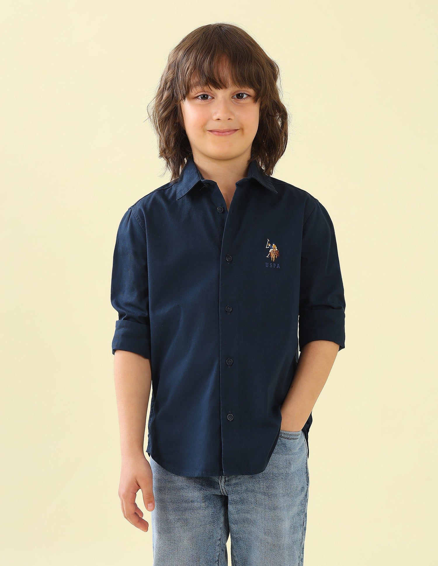 Twill Graphic Brand Printed Shirt Navy - U.S. Polo Assn. India | Large