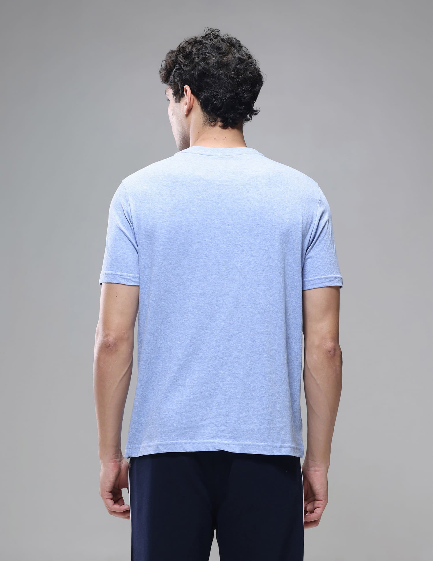 Tonal Logo Cotton 1633 Lounge T-Shirt - Pack Of 2 Blue and Black - U.S. Polo Assn. India | Large