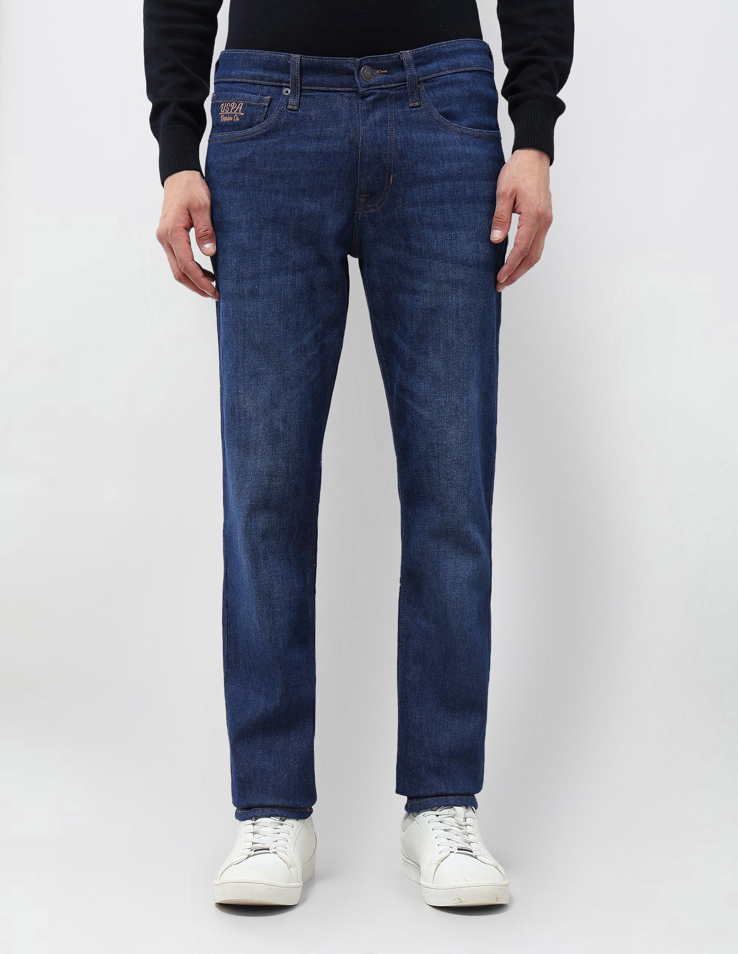 Brandon Slim Tapered Fit Whiskered Jeans Indigo - U.S. POLO ASSN. | Large