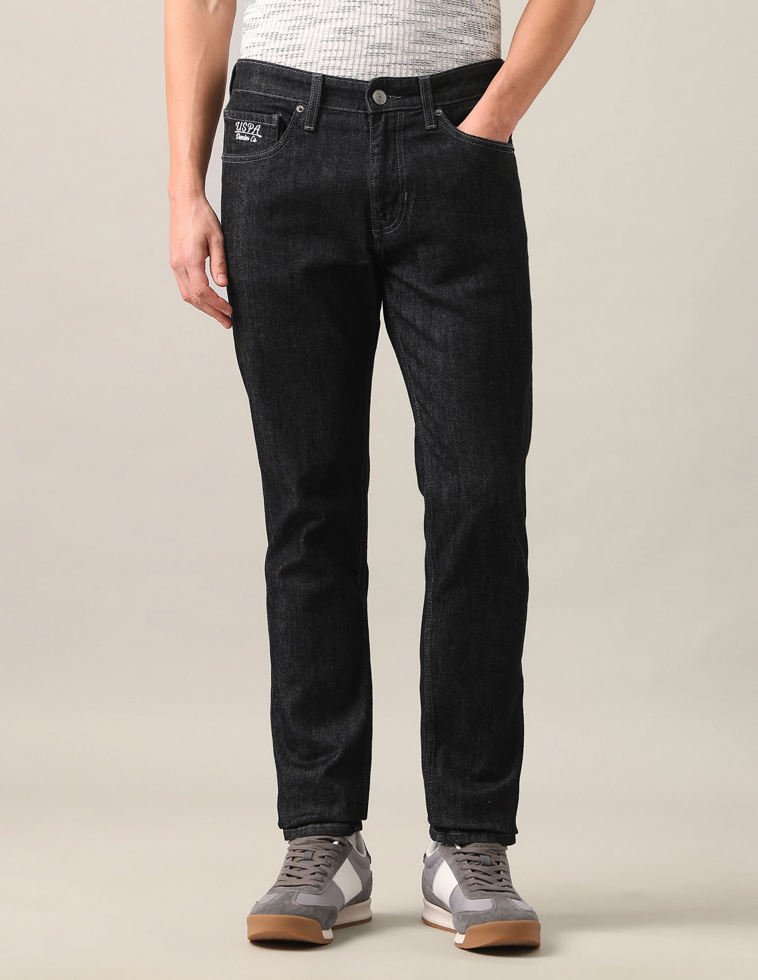 Brandon Slim-Tapered Fit Grey Jeans Grey - U.S. Polo Assn. India | Large