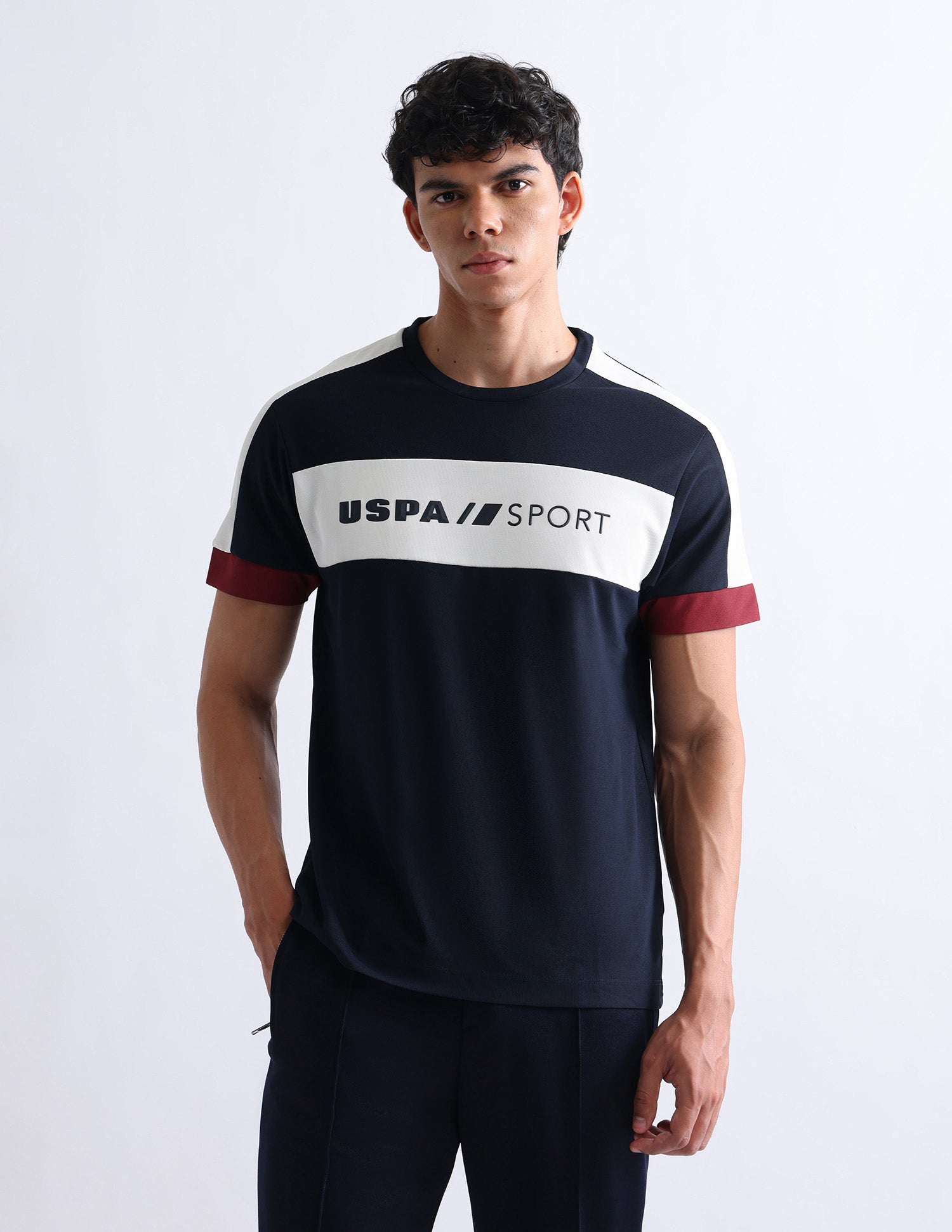 Colourblocked Slim Fit T-Shirt Navy - U.S. Polo Assn. India | Large