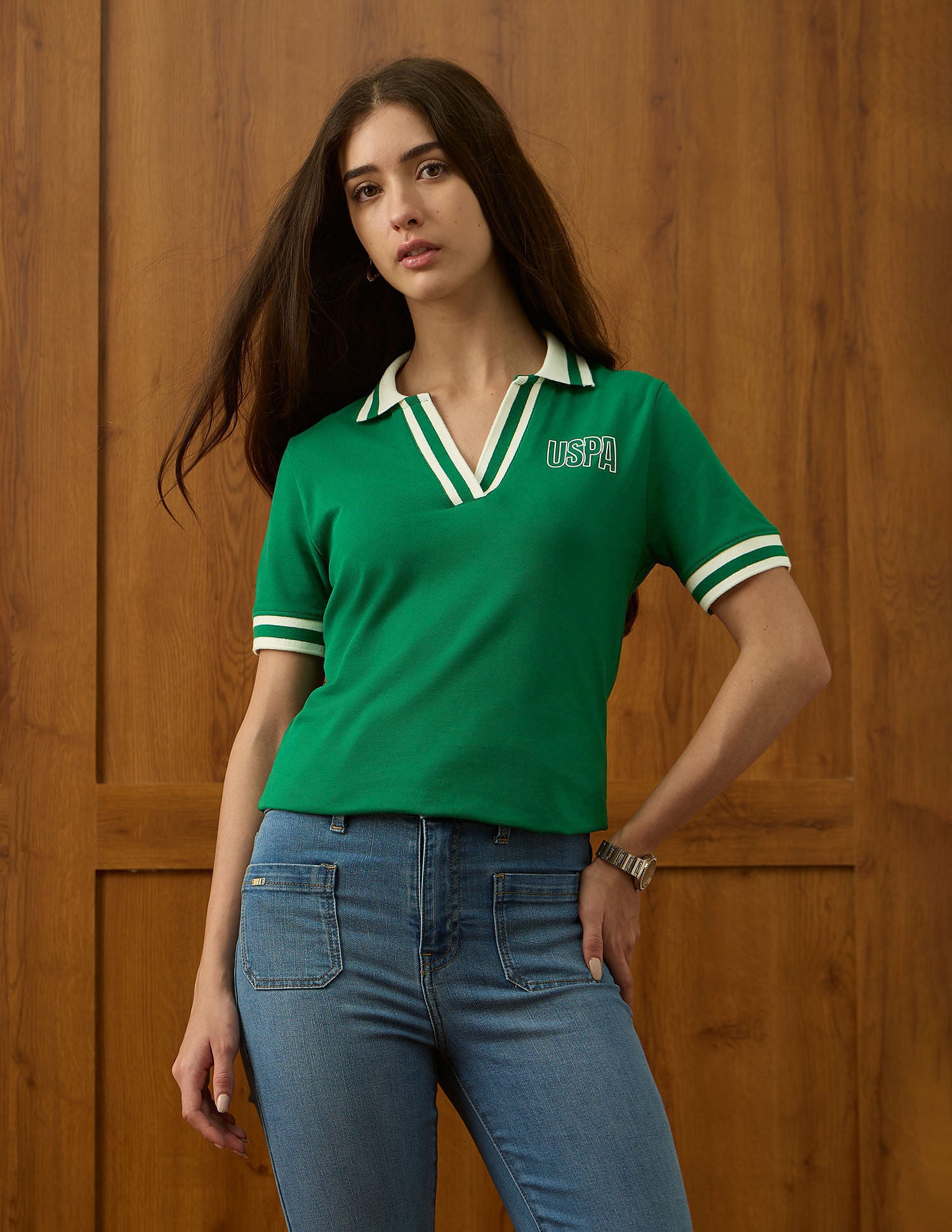 Regular Fit Solid Polo Shirt Green - U.S. POLO ASSN. | Large