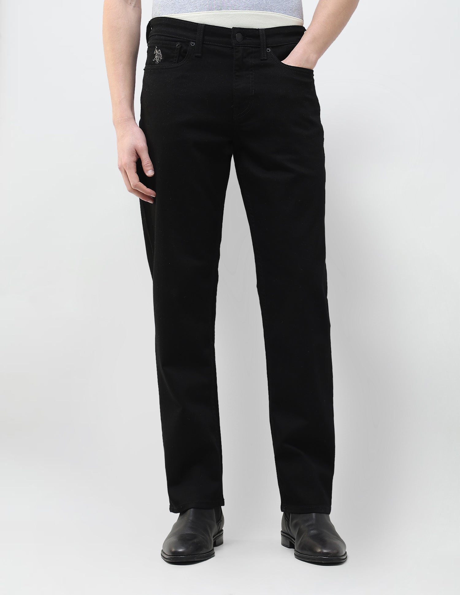 Mid Rise Shawn Relaxed Fit Jeans Black - U.S. Polo Assn. India | Large
