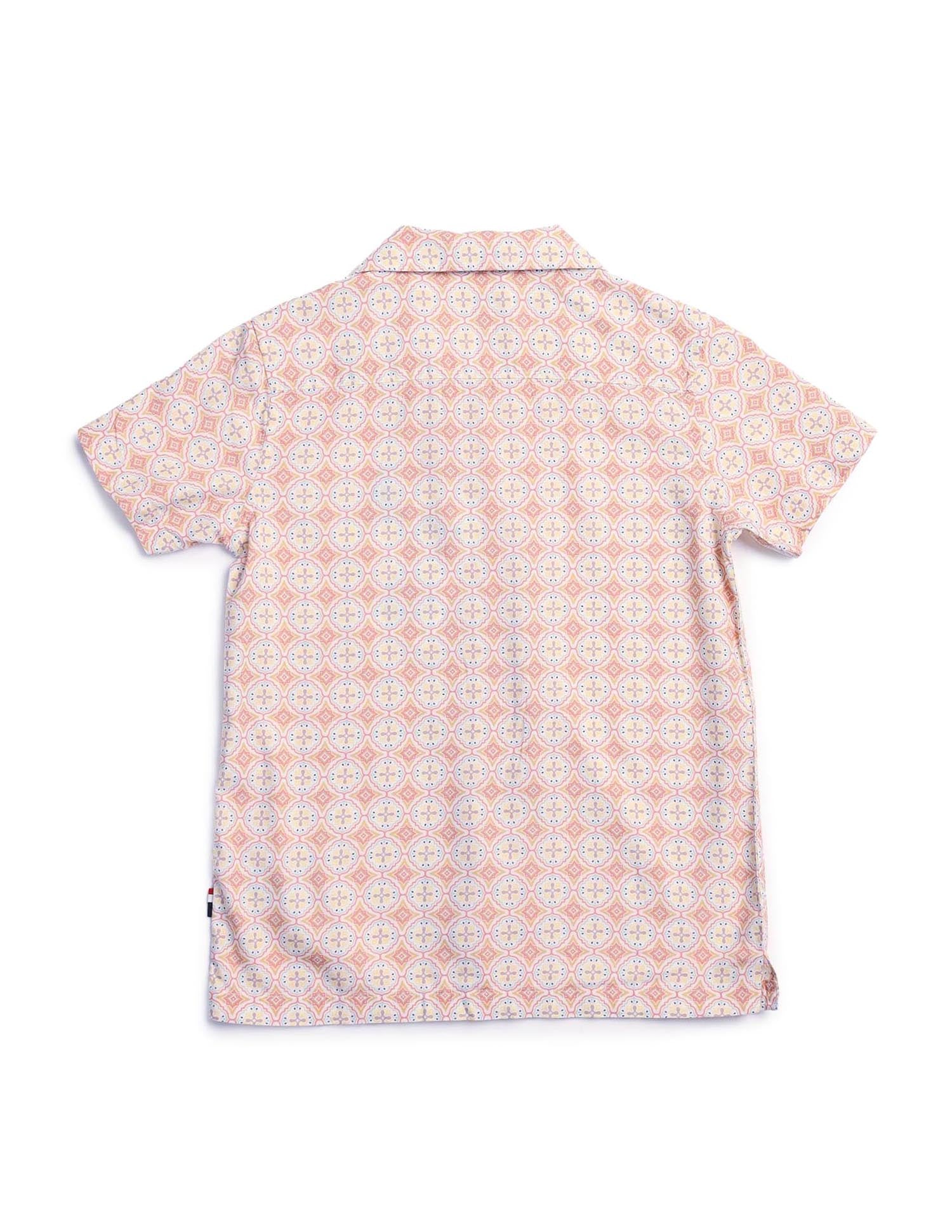 Boys Regular Fit All Over Printed Shirt Beige - U.S. POLO ASSN. | Large