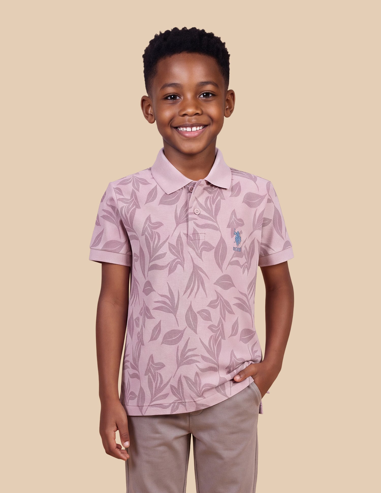 All-Over Printed Regular Fit Polo Shirt Pink - U.S. Polo Assn. India | Large