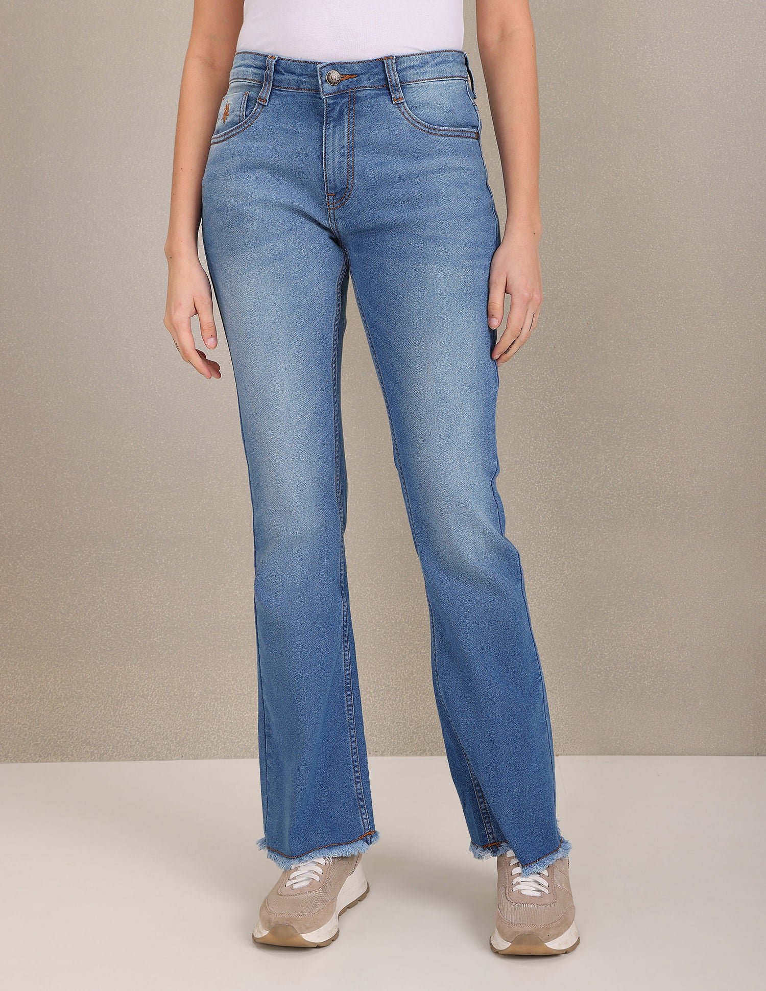 Mid Rise Skinny Flared Fit Jeans Blue - U.S. Polo Assn. India | Large